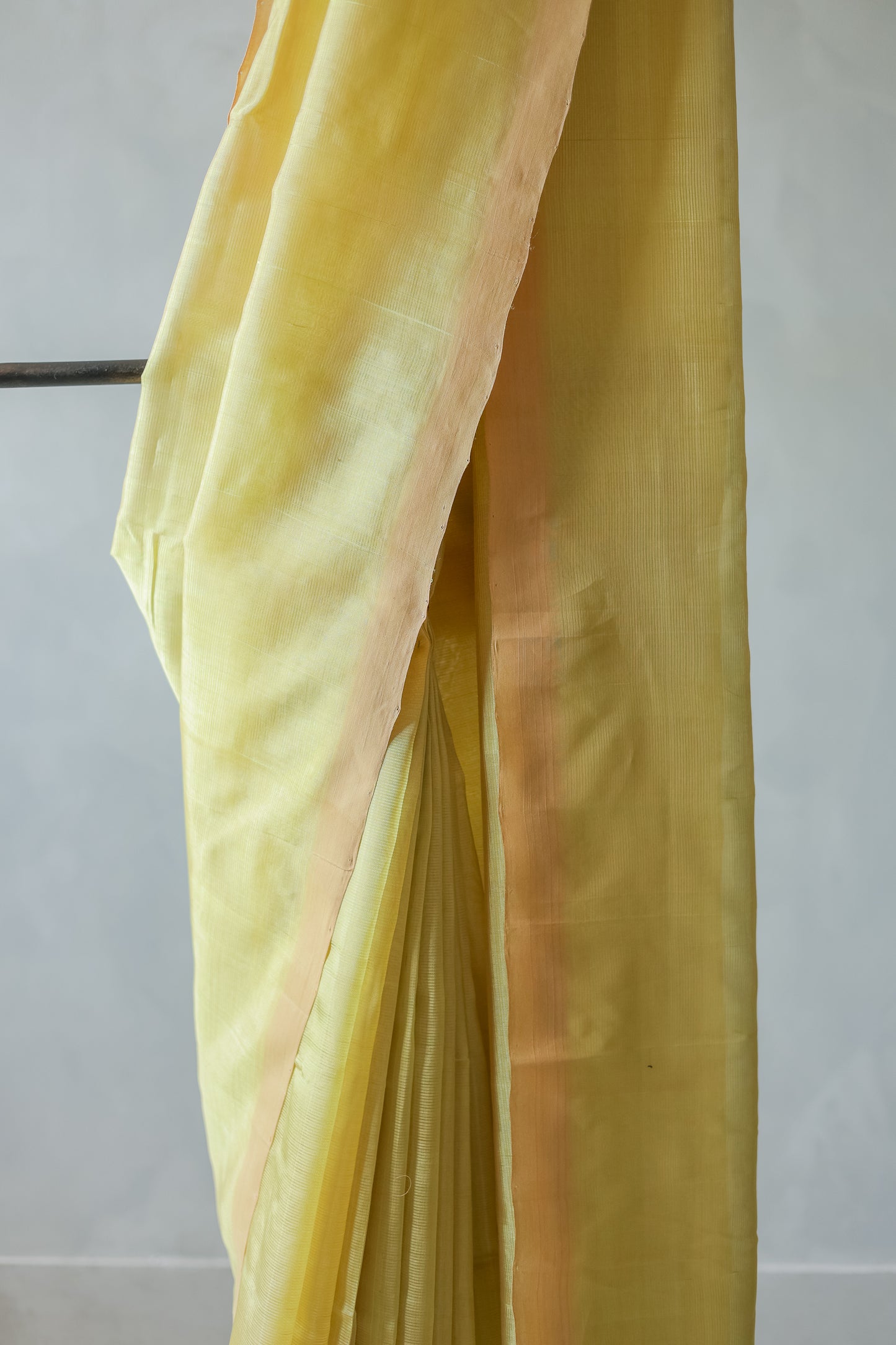 Light Yellow Plain Silk Cotton Saree
