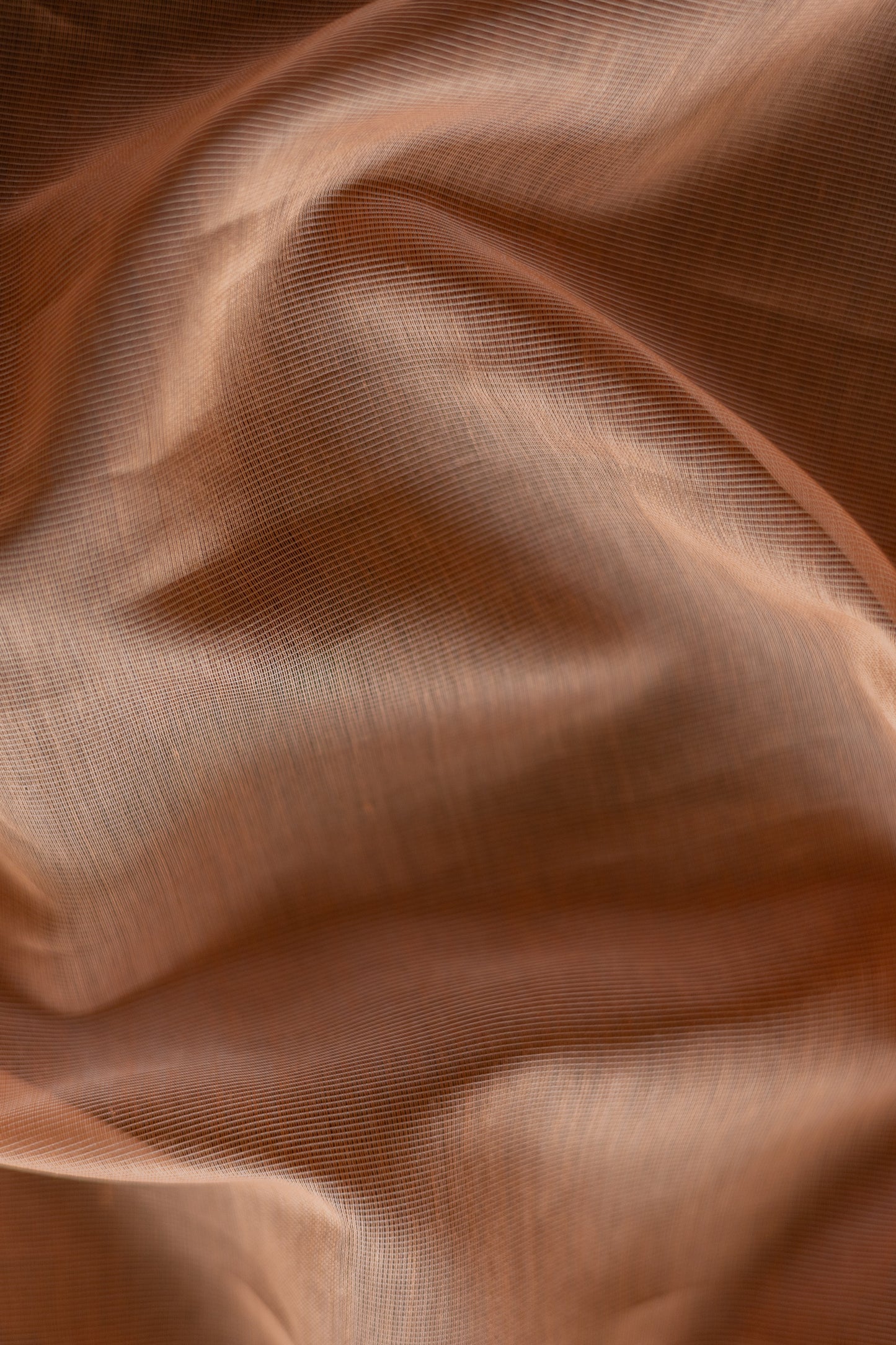 Peach Silk Cotton with Barcode Zari Border Saree