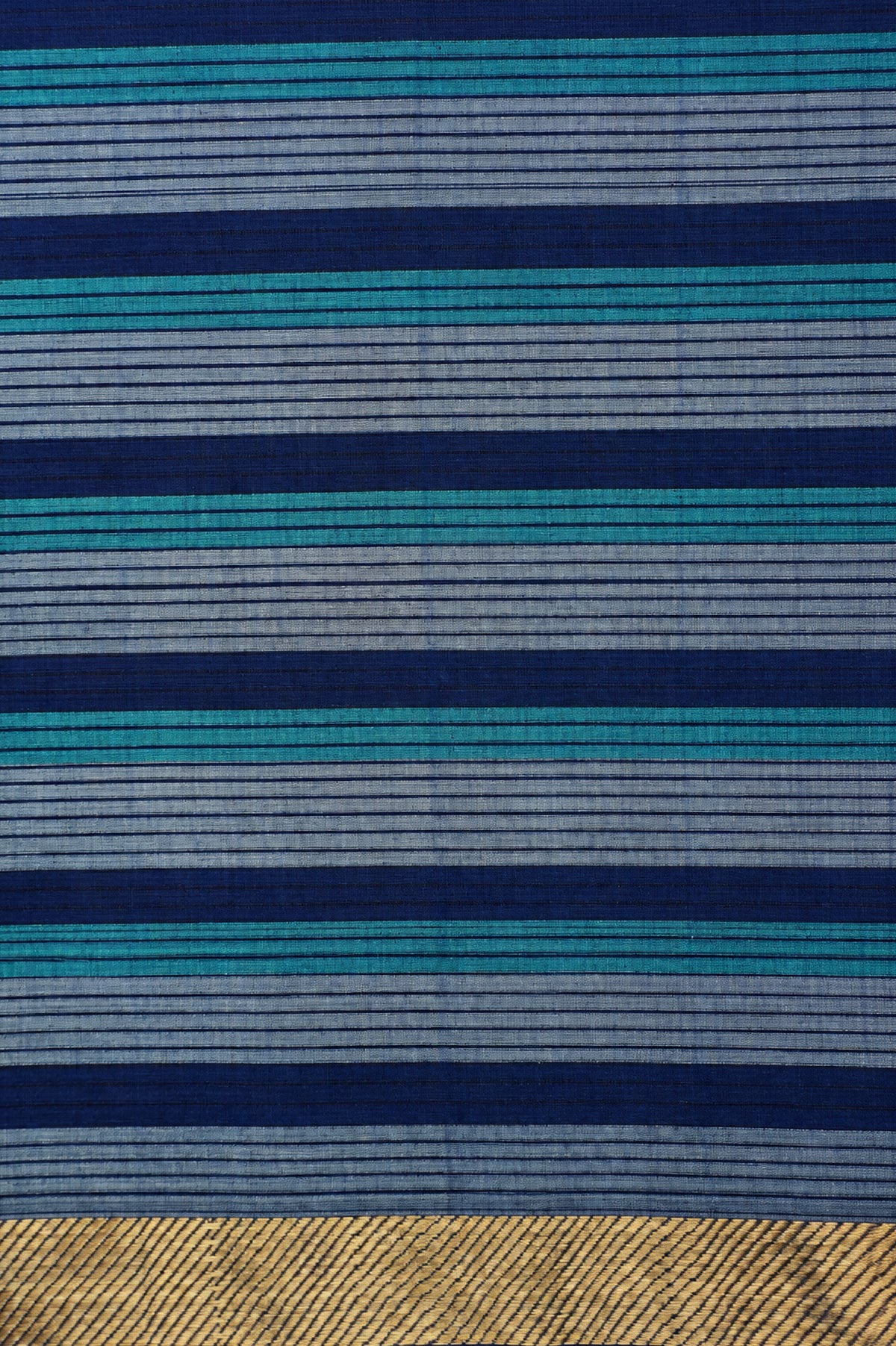 Multicoloured Checked Mangalagiri Cotton with Gold Zari Border Saree