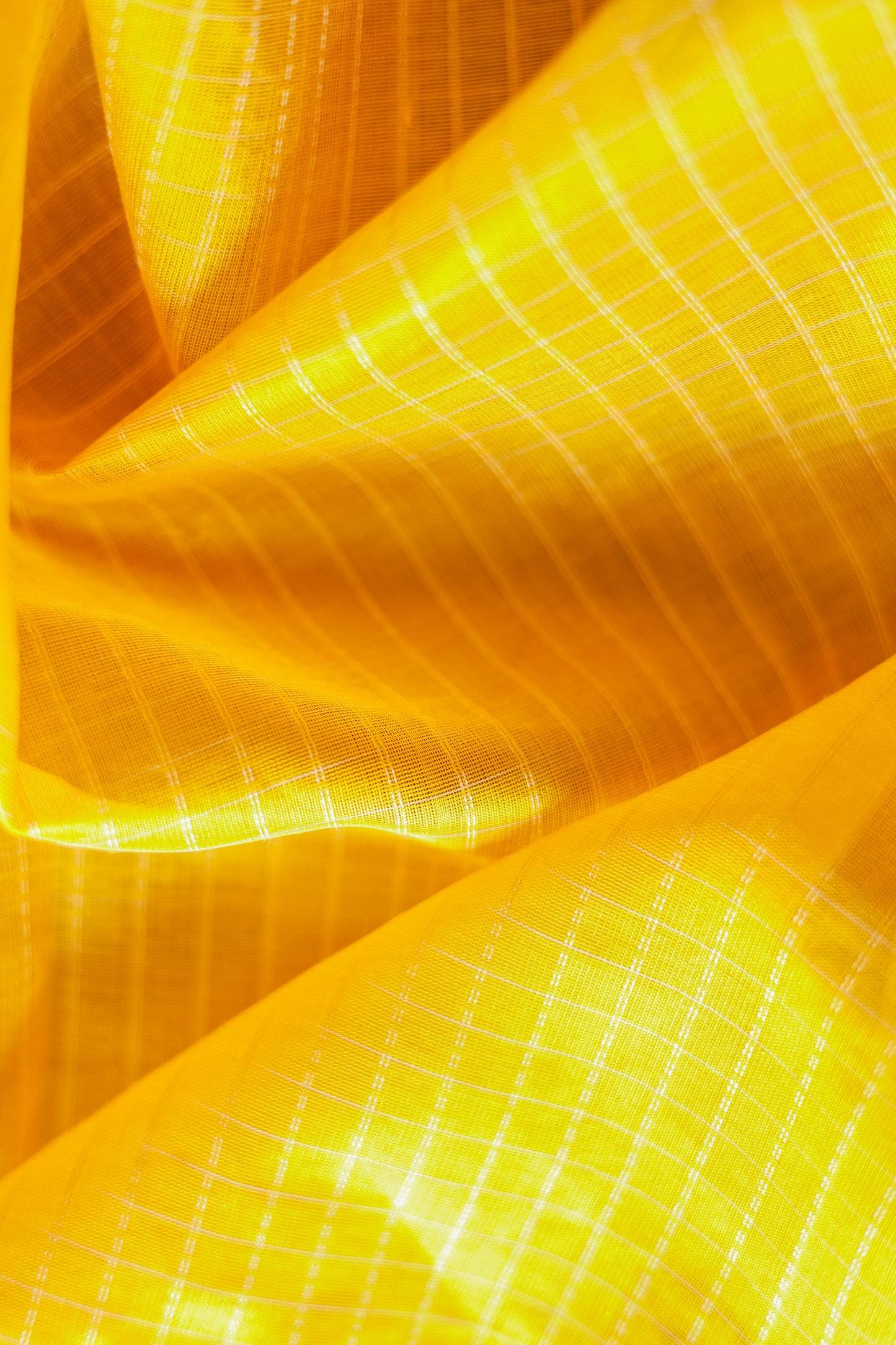 Yellow and Light Brown Border Gadwal Silk Cotton Saree