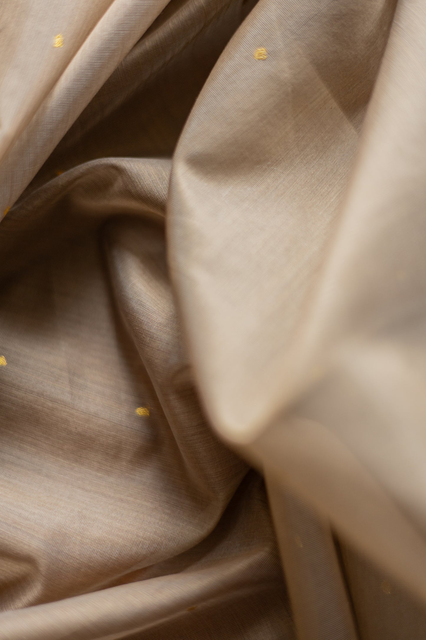 Brown Chanderi Silk with Small Gold Border and Motif Saree