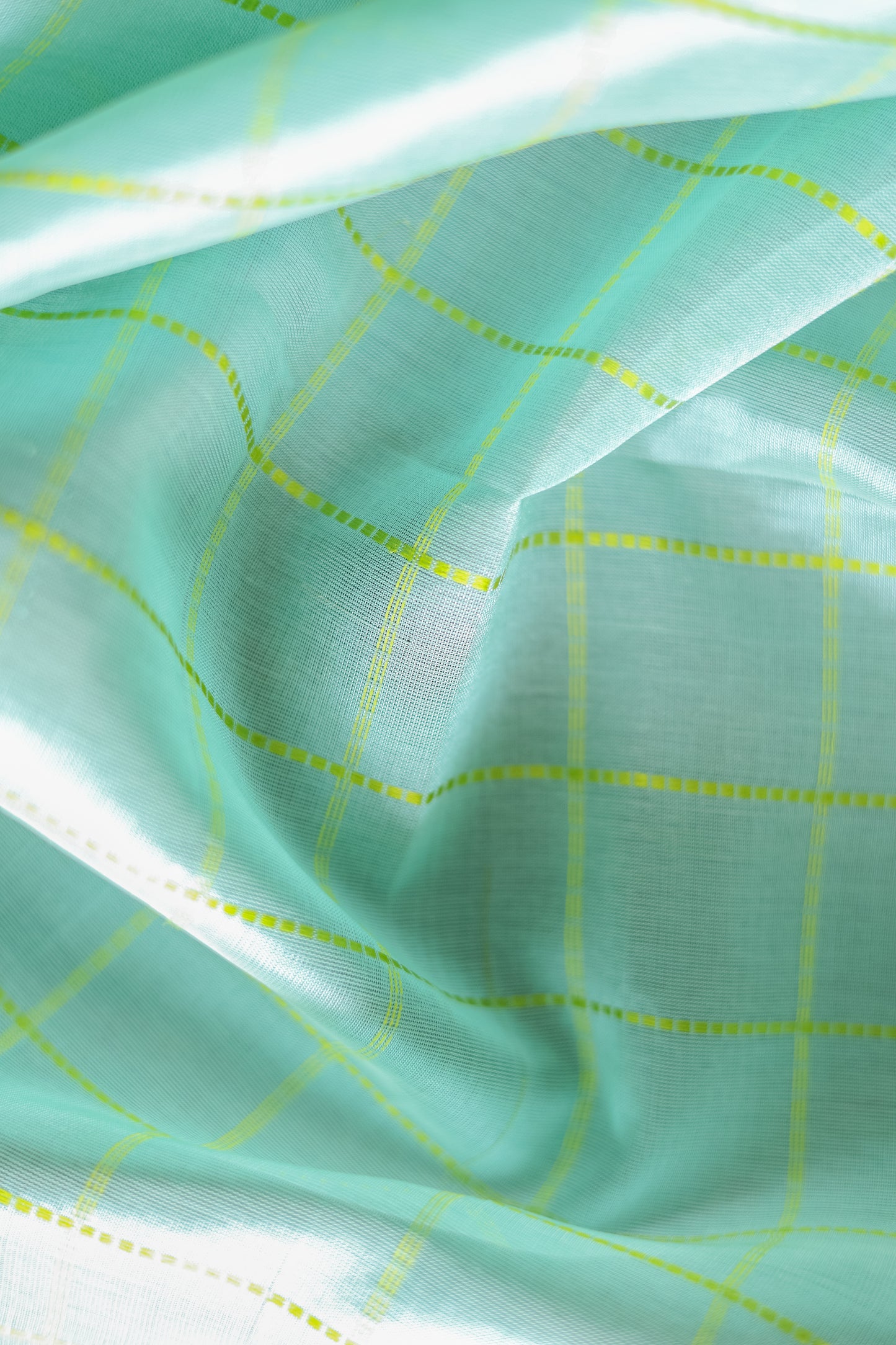 Sea Blue with Multi Colour Border Gadwal Silk Cotton Saree