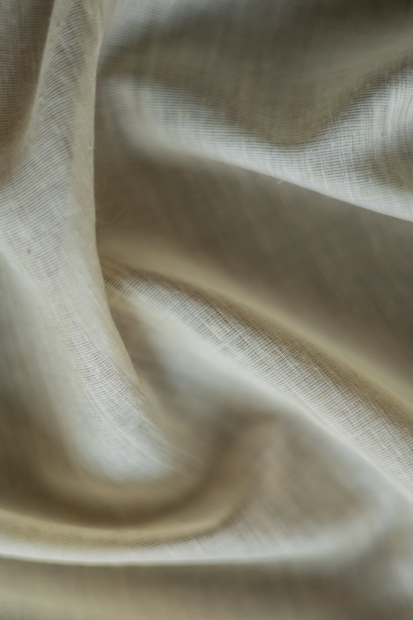 Off White Handspun Green Checks Border Saree