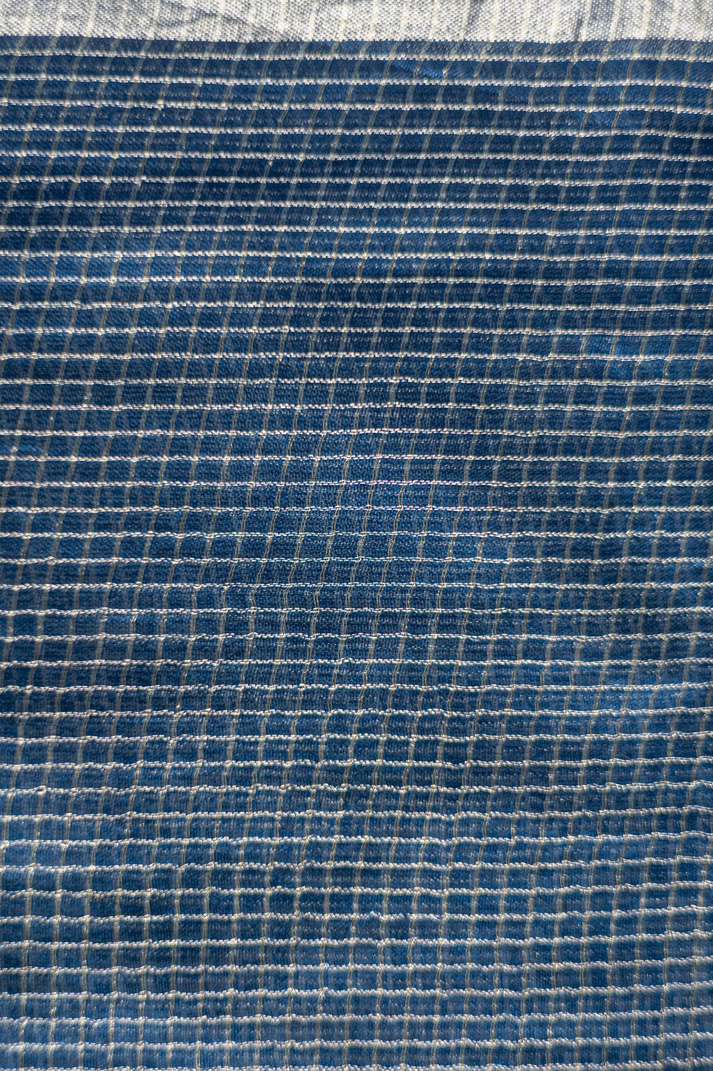 Blue Silk Cotton All Over Stripes and Checks Saree