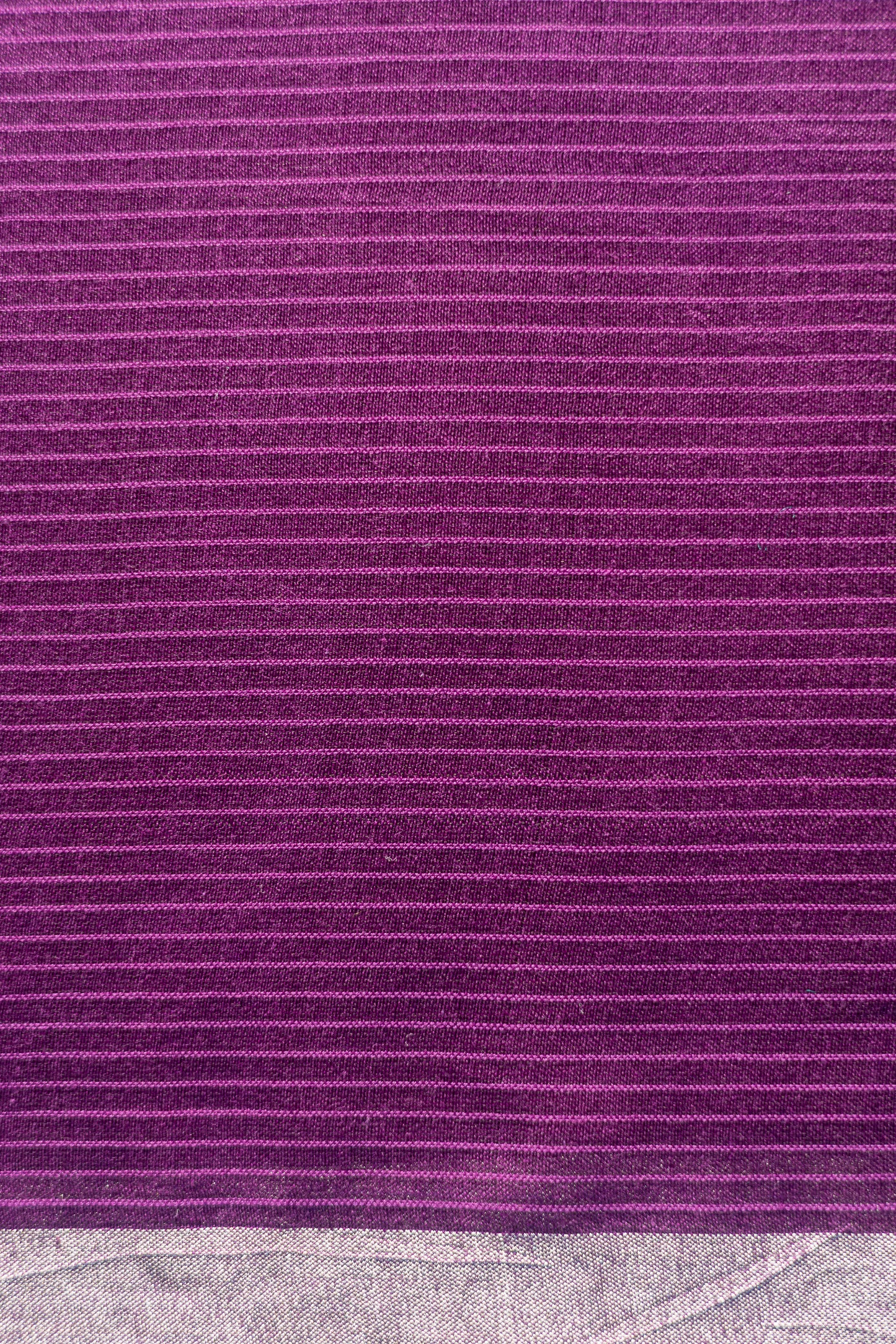 Purple Tissue Silk with All Over Stripes and Silver Pallu Saree