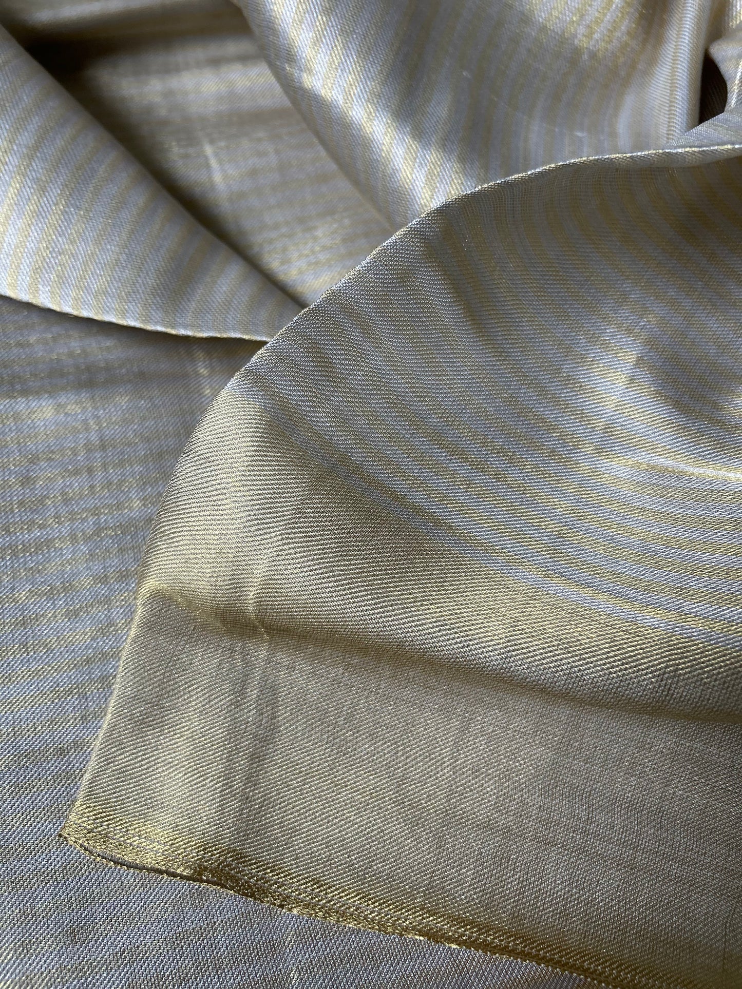 Silver & Gold Stripe Tissue with Gold & Silver Border Material