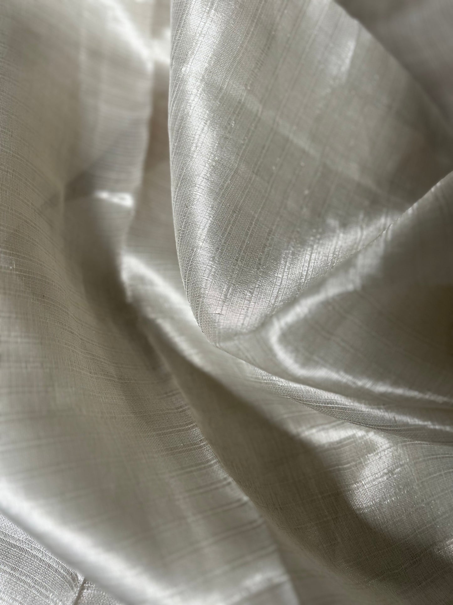 Lusture Striped Silver Tissue Material