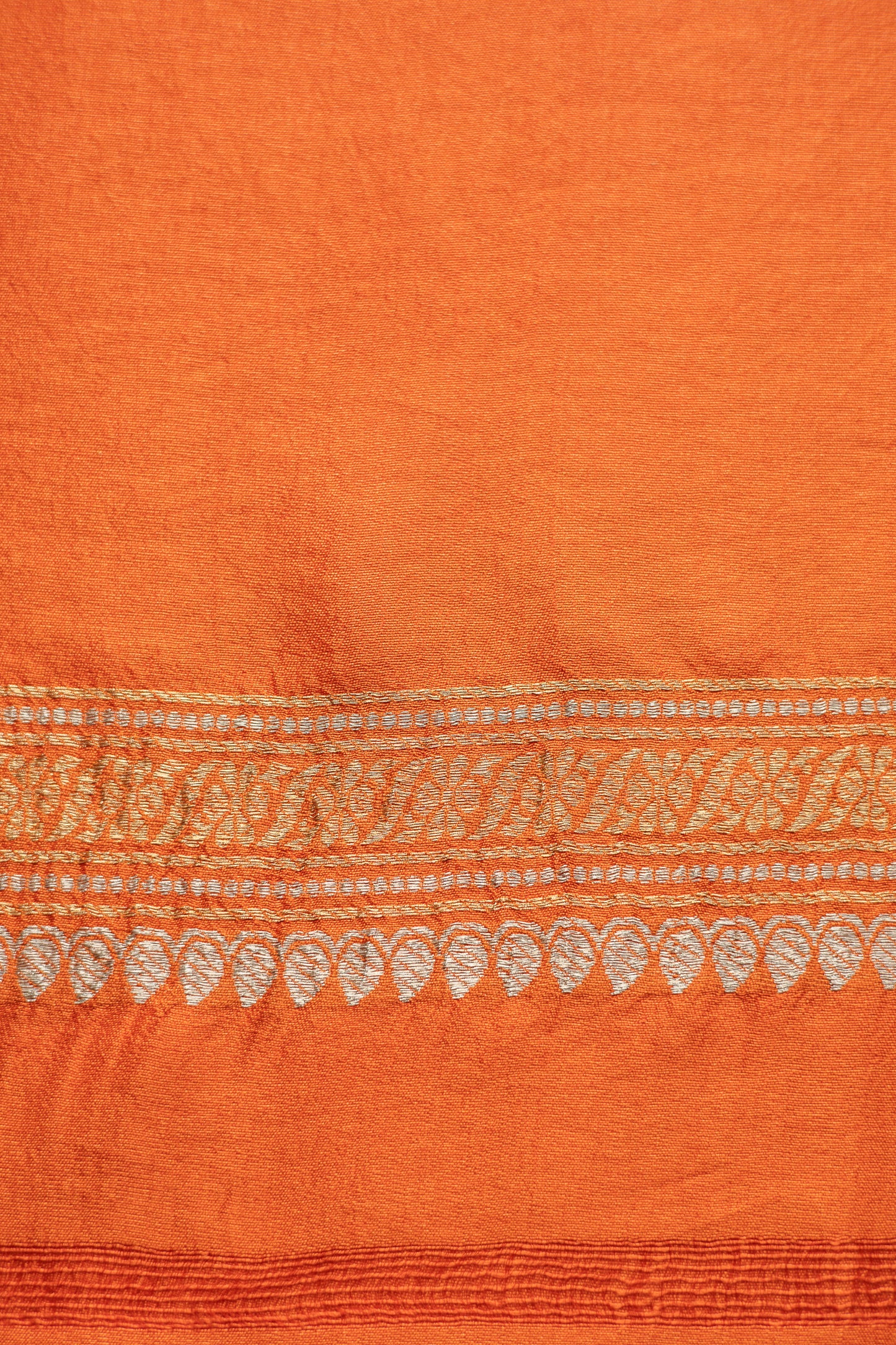 Royal Blue Pure Chanderi Silk with Bright Orange Blouse saree