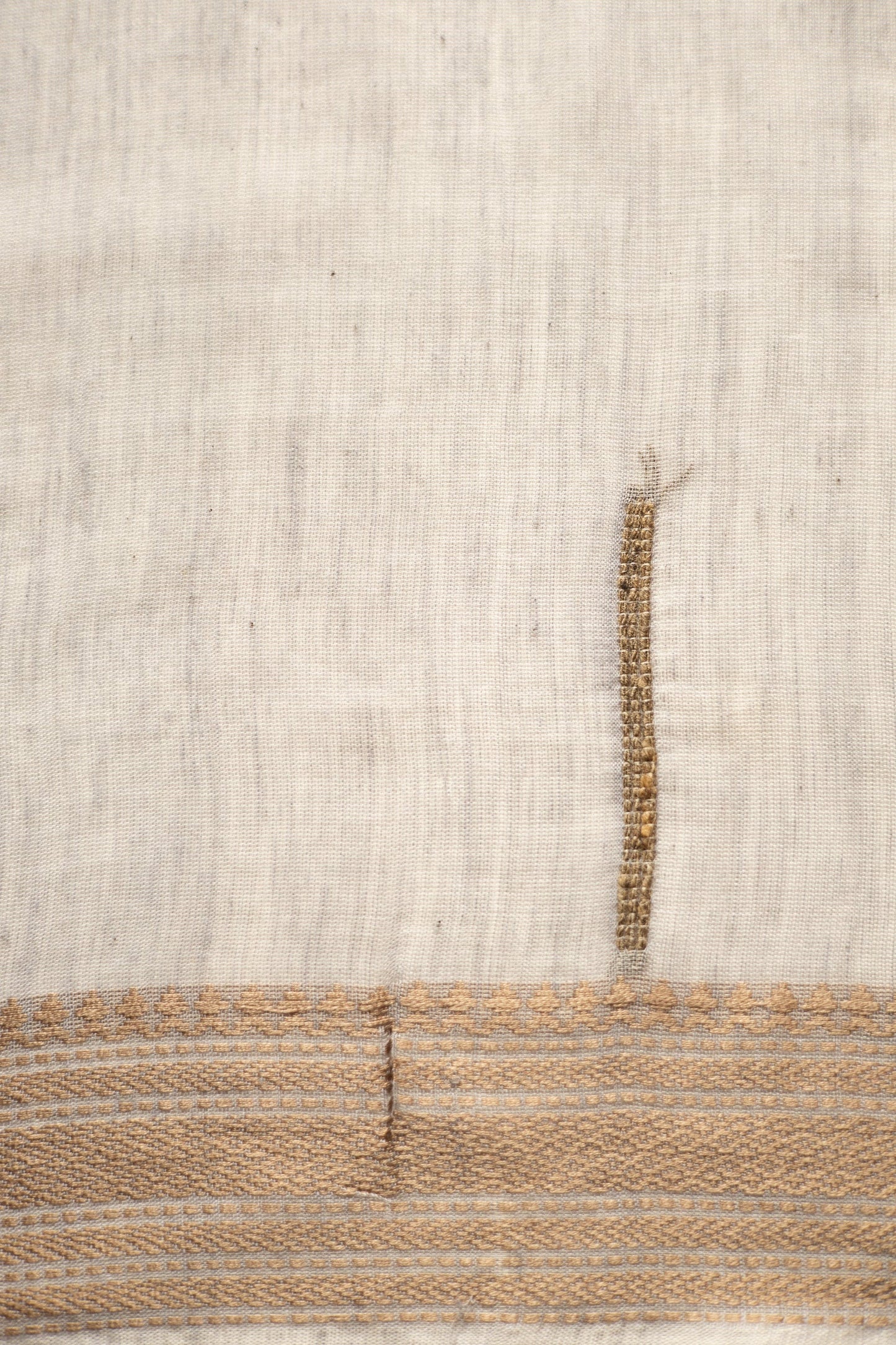 Grey Silk Cotton Saree with Random Khapa Striped Saree