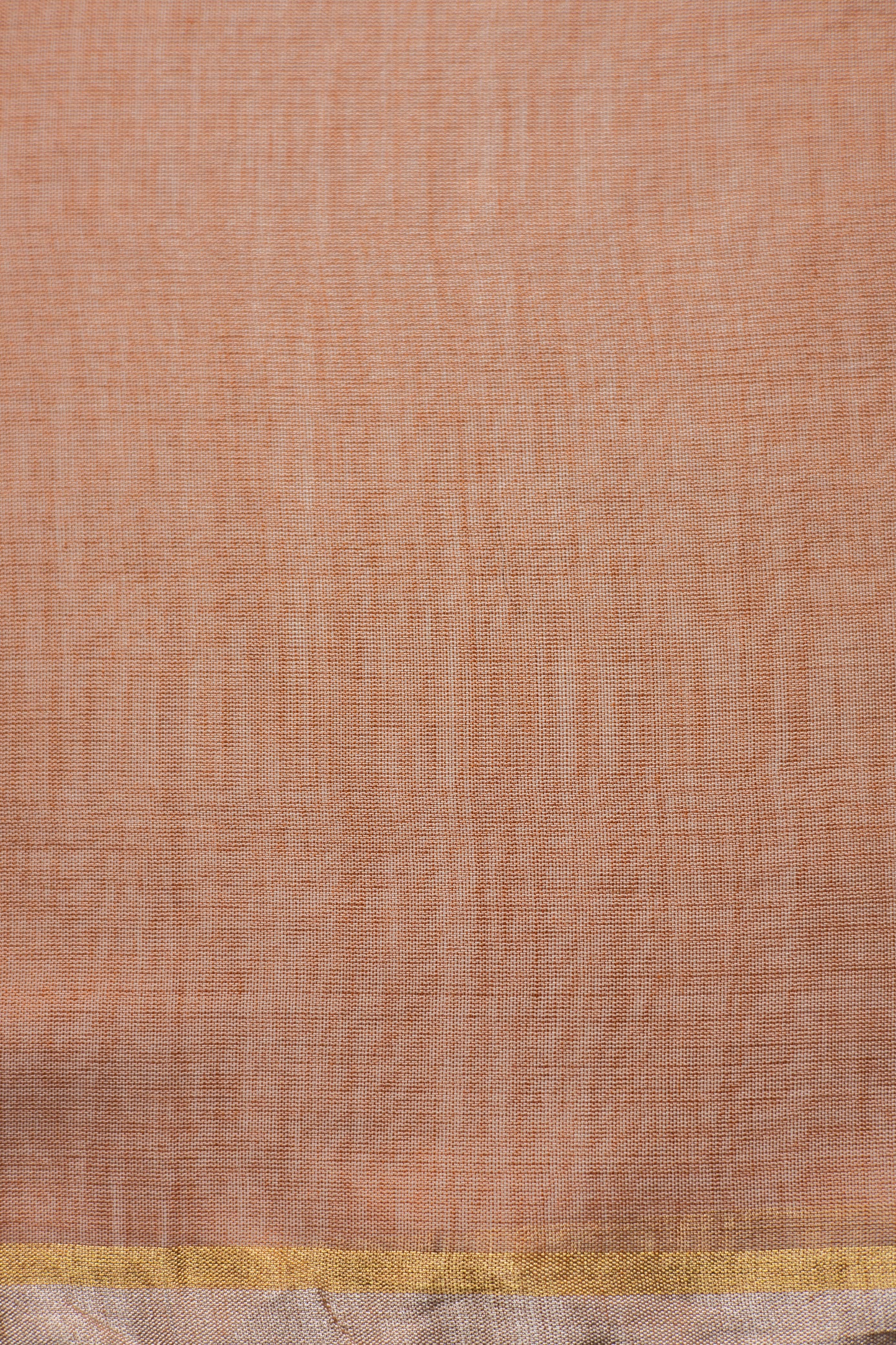 Light Brown Silk Cotton Autum Leaf Motif Saree