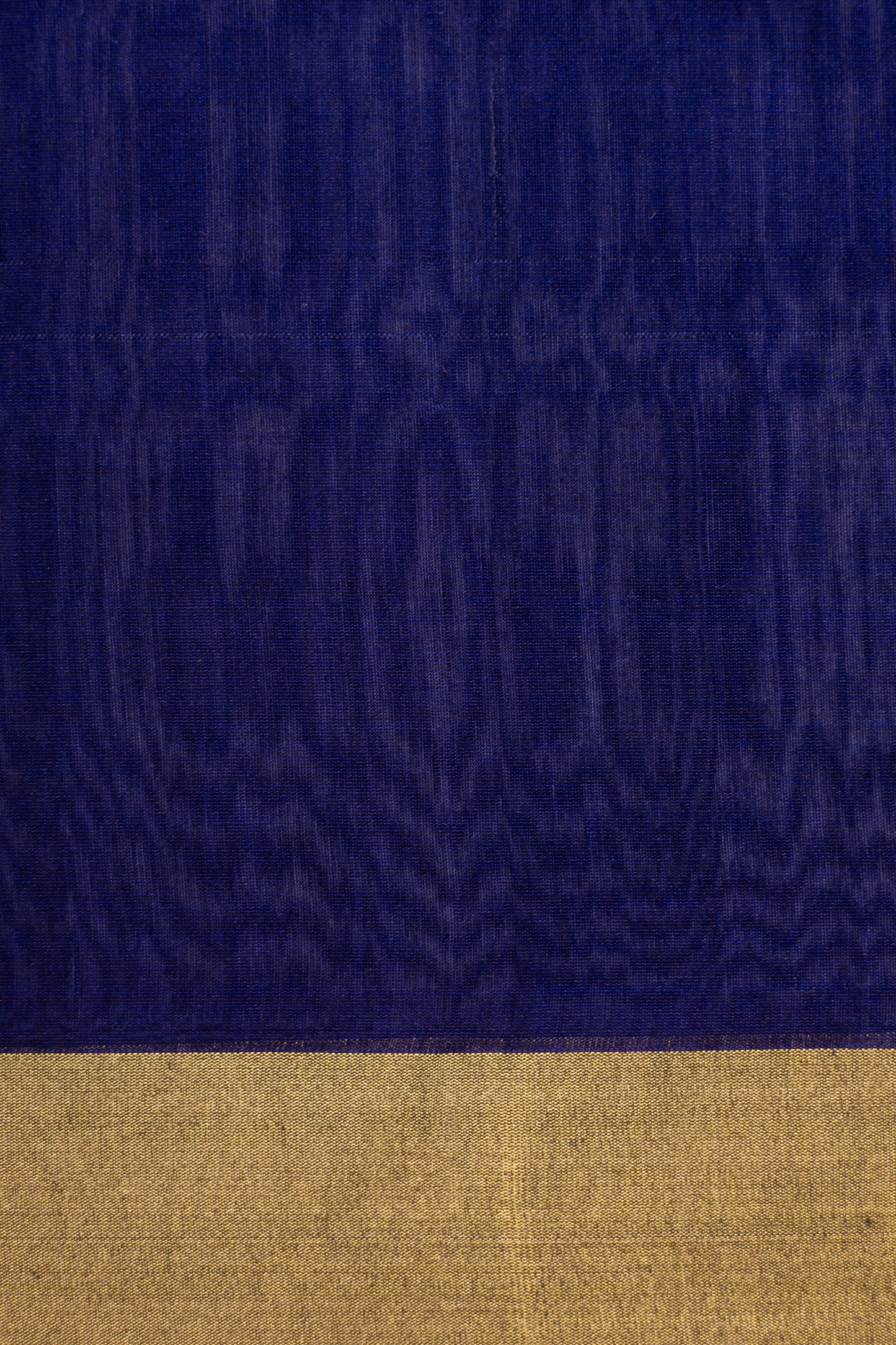 Dark Blue Chanderi Silk with Round Motif with Striped Pallu Saree