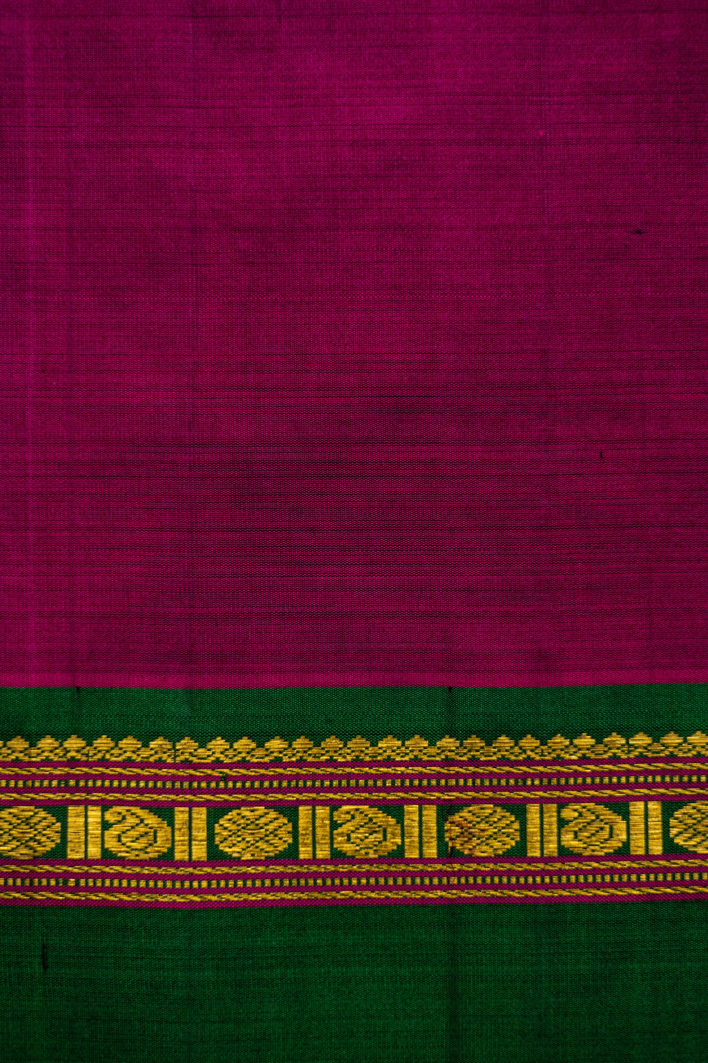 Violet Checks Kanjivaram Silk with Dark Pink Pallu