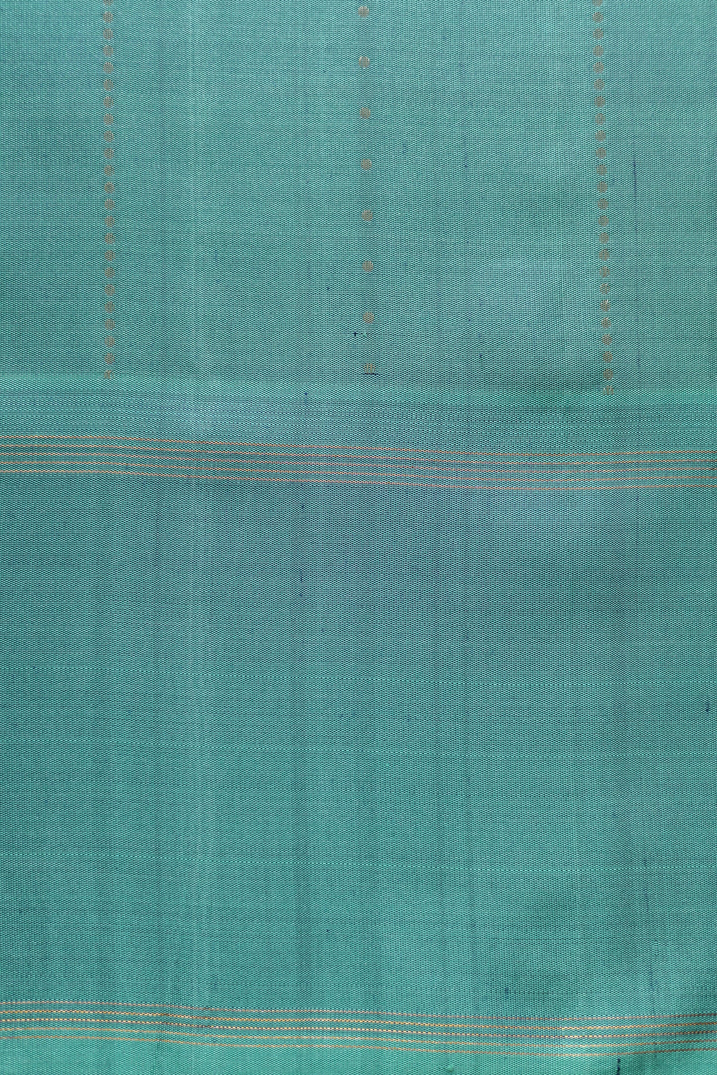 Dark Blue with All Over Silver and Gold Dots with Peacock Blue Border Kanjivaram Silk Saree