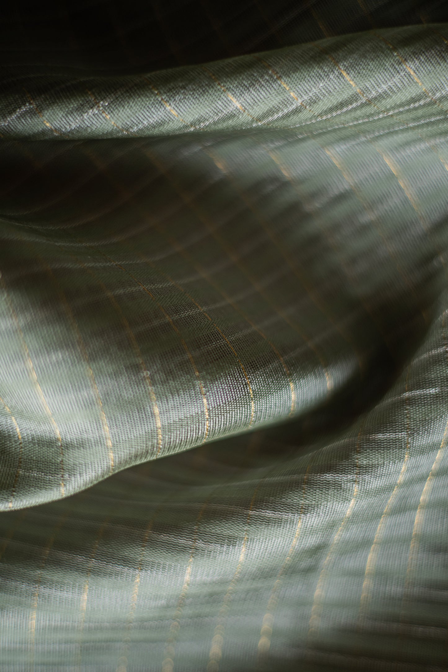 Light Green All Over Small Checks Komarapalayam Silk Saree