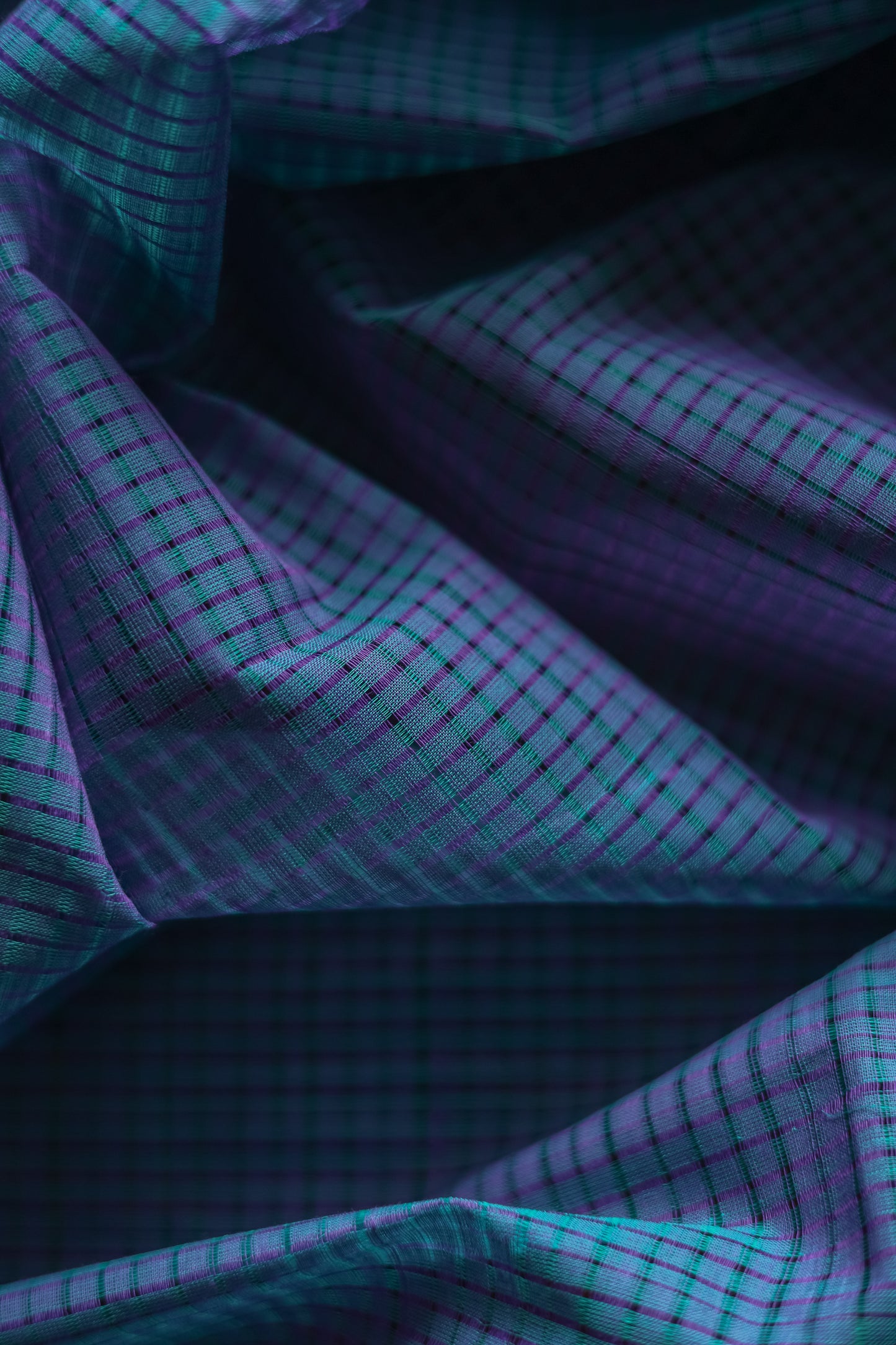 Blue and Red Border Mangalagiri Cotton Saree