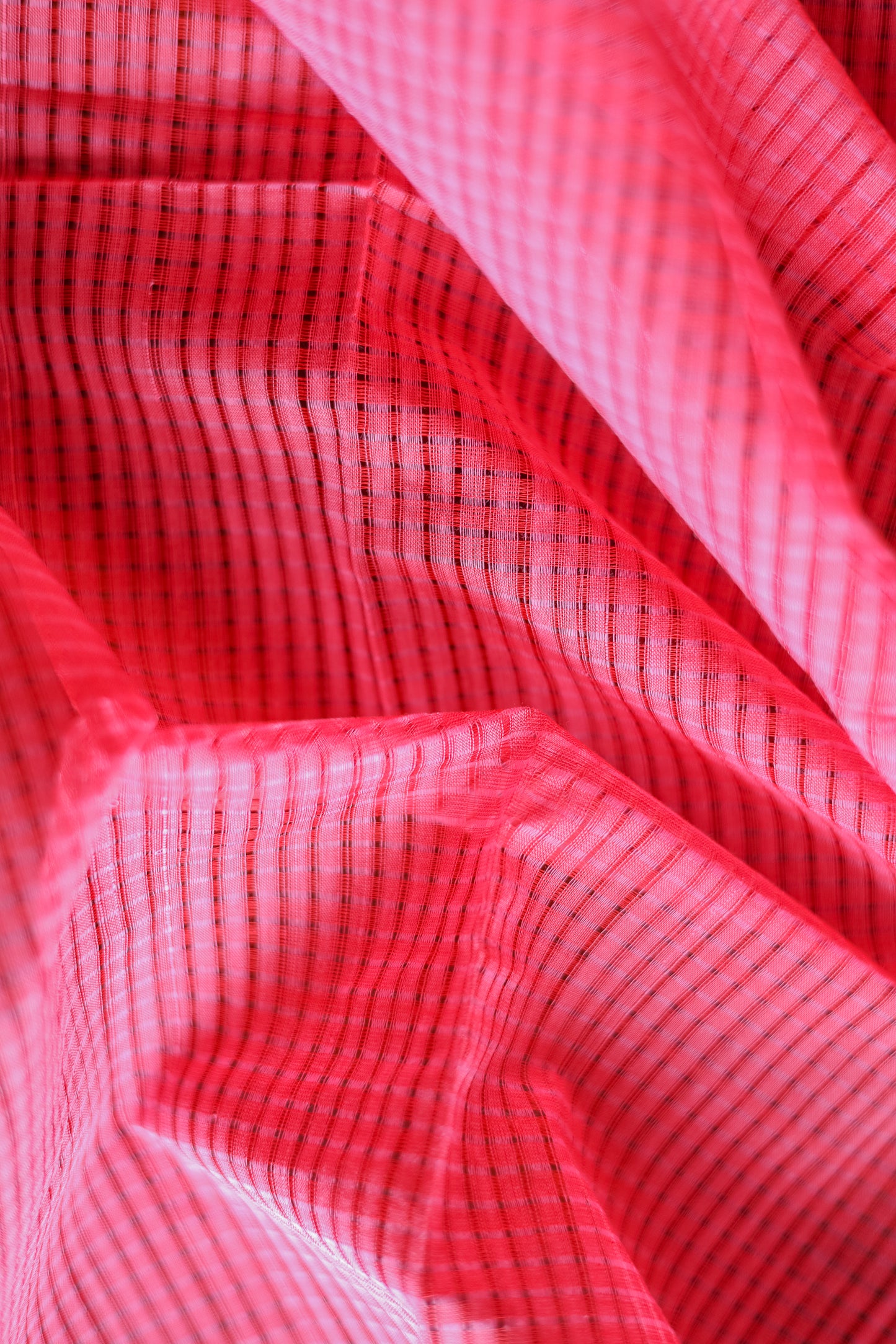 Pink and Green Striped Pallu Mangalagiri Cotton Saree