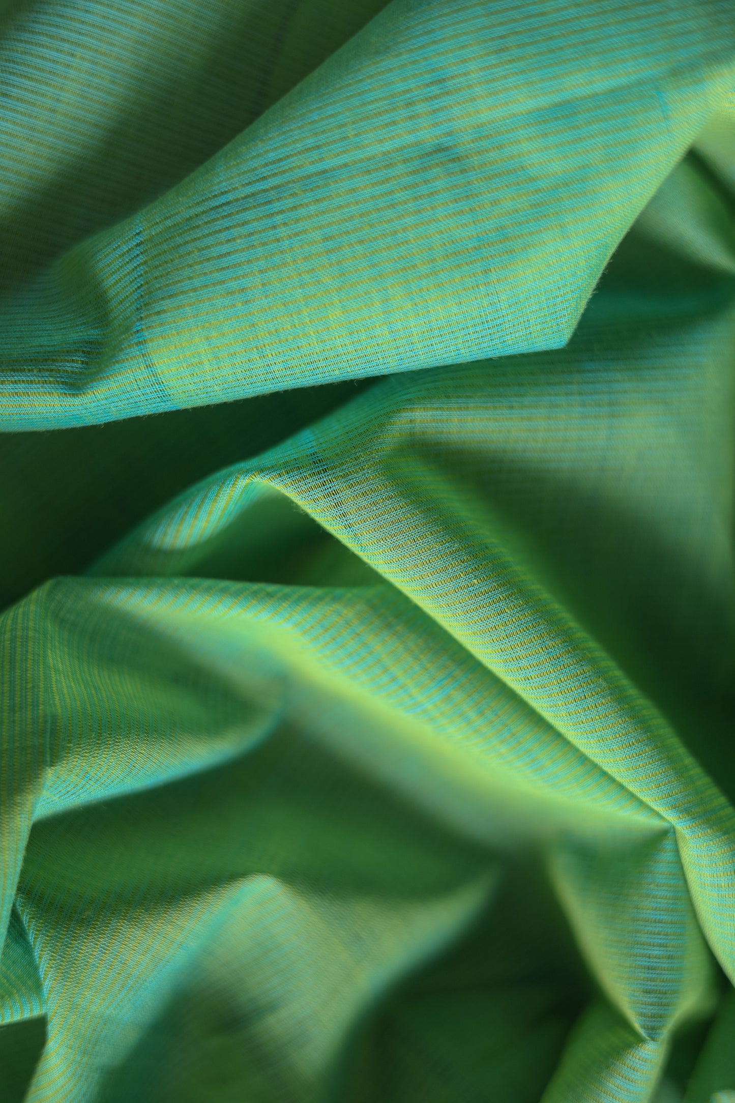 Green with Blue Border Plain Pallu Mangalagiri Cotton Saree