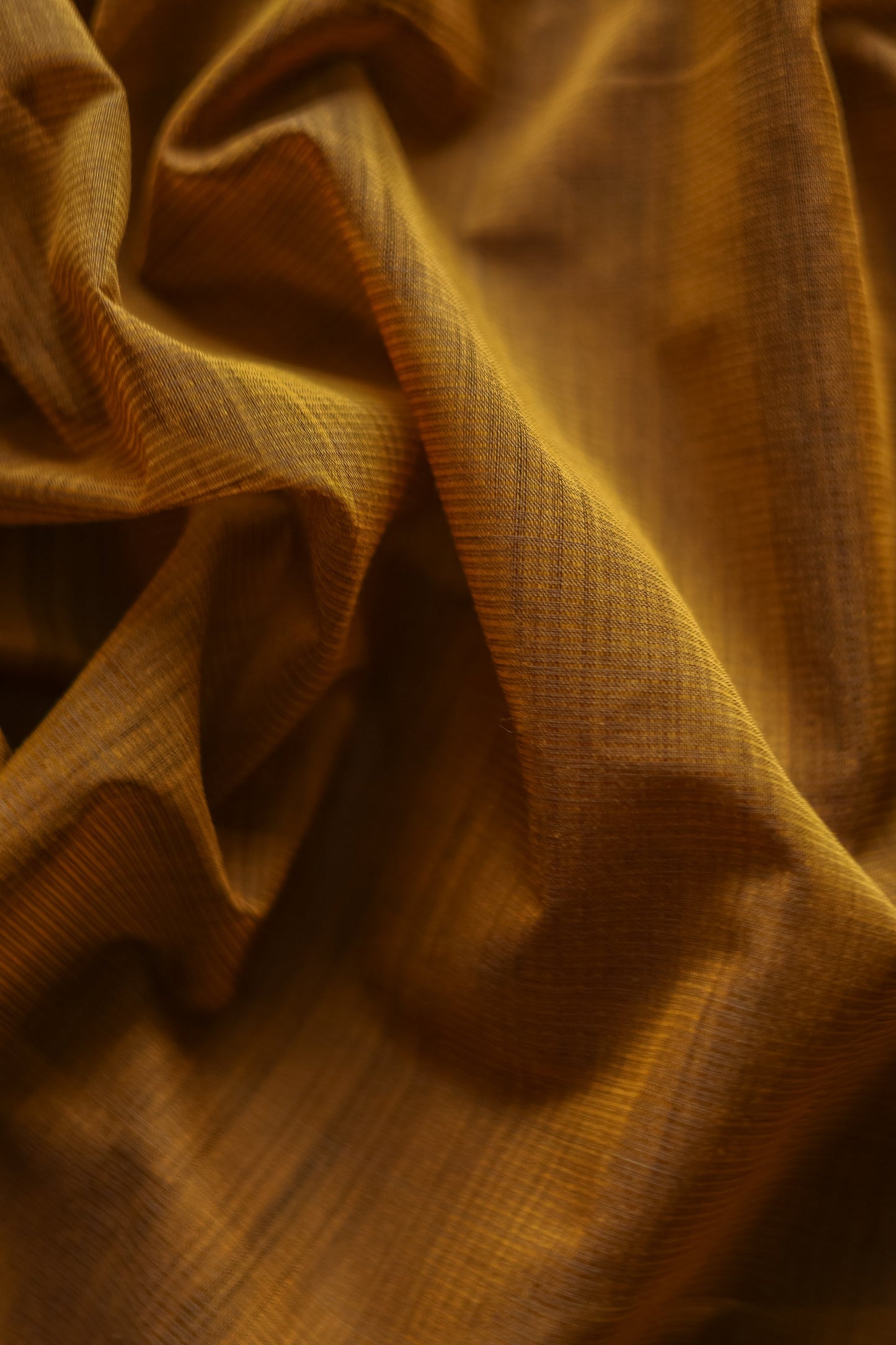 Mustard Plain Mangalagiri Cotton Saree