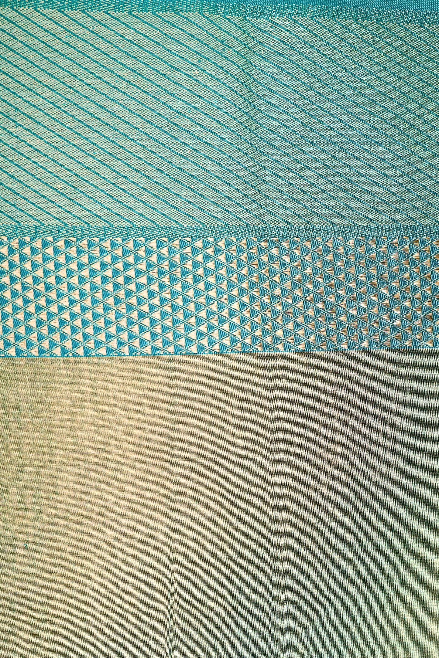 Parrot Green Chanderi Silk by Cotton Saree with Dual-Tone Micro Checks