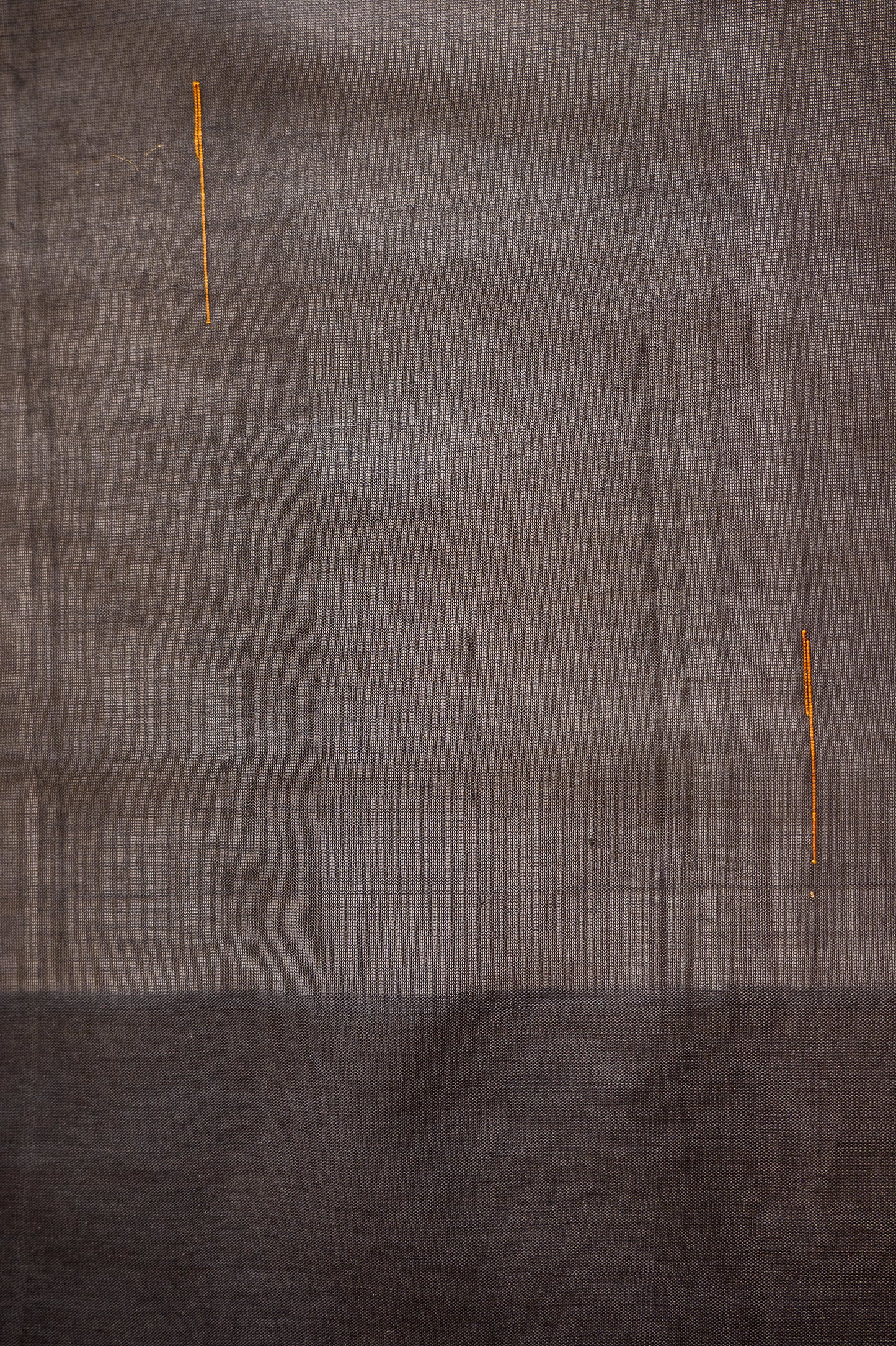 Mustard Yellow Silk Cotton Saree with Charcoal Black Temple Border