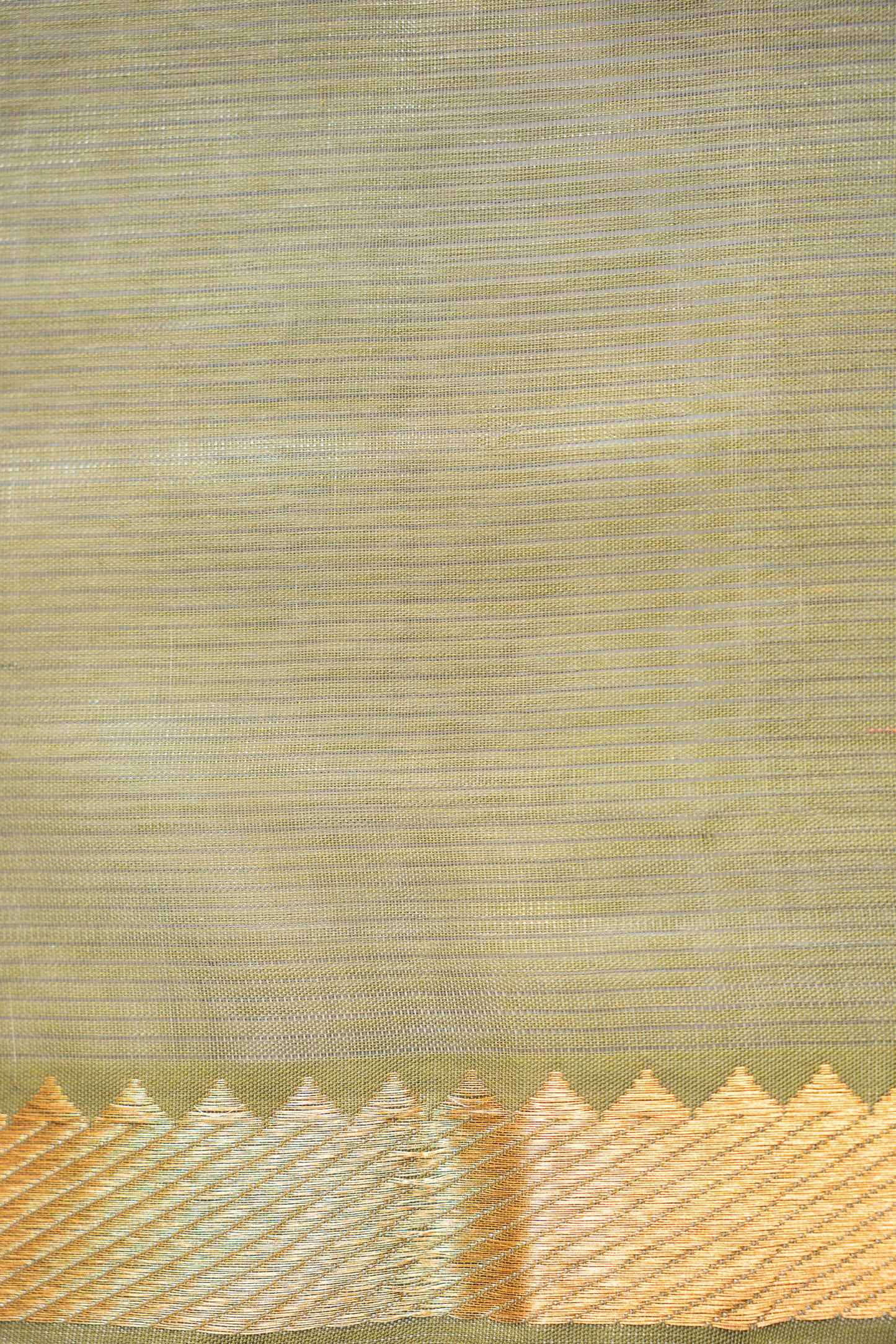 Grey Plain Mangalagiri Silk Cotton With Zari Border Saree