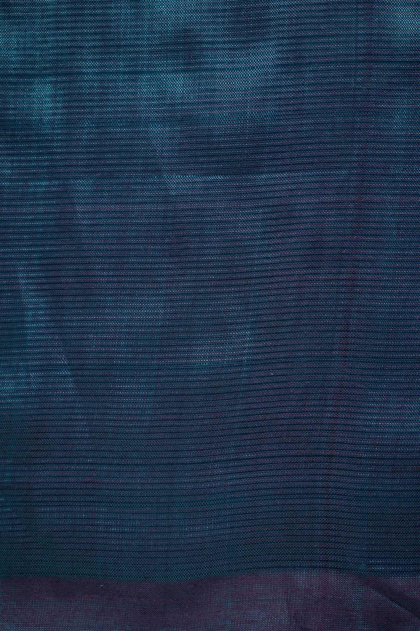 Teal Blue Plain Mangalagiri Silk Cotton With Purple Border Saree