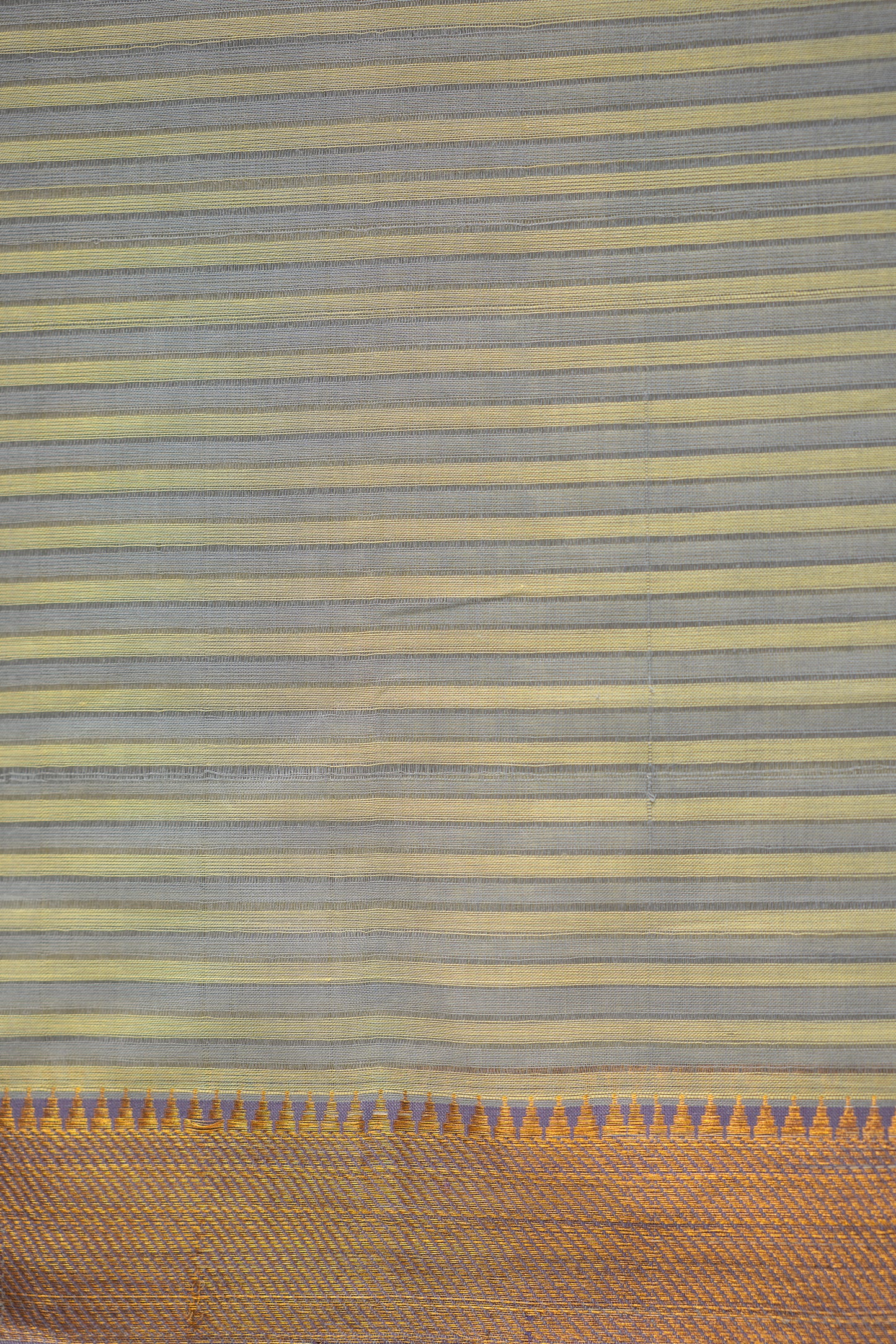 Olive Green Micro Check Mangalagiri Cotton With Zari Border Saree