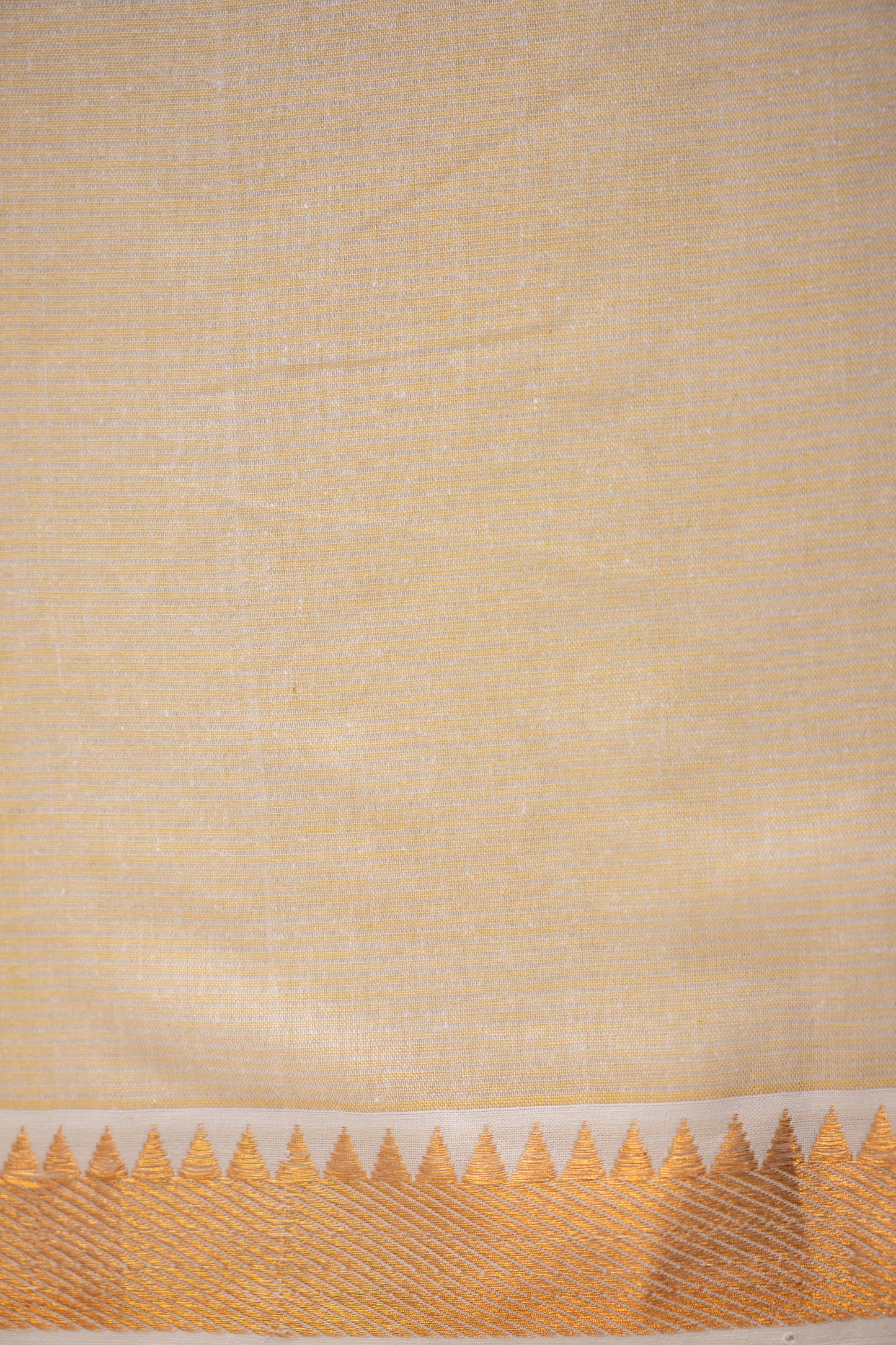 Mustard Yellow Plain Chanderi Silk Cotton with Zari Border Saree