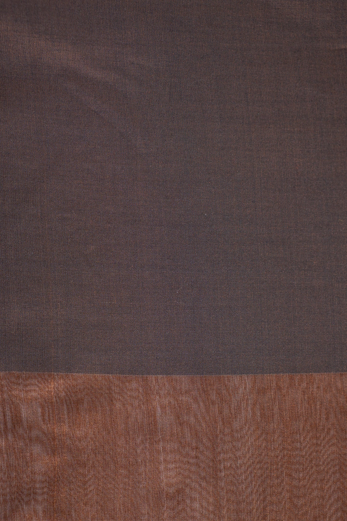 Chocolate Brown Organza Tissue with Copper Striped Pallu Saree