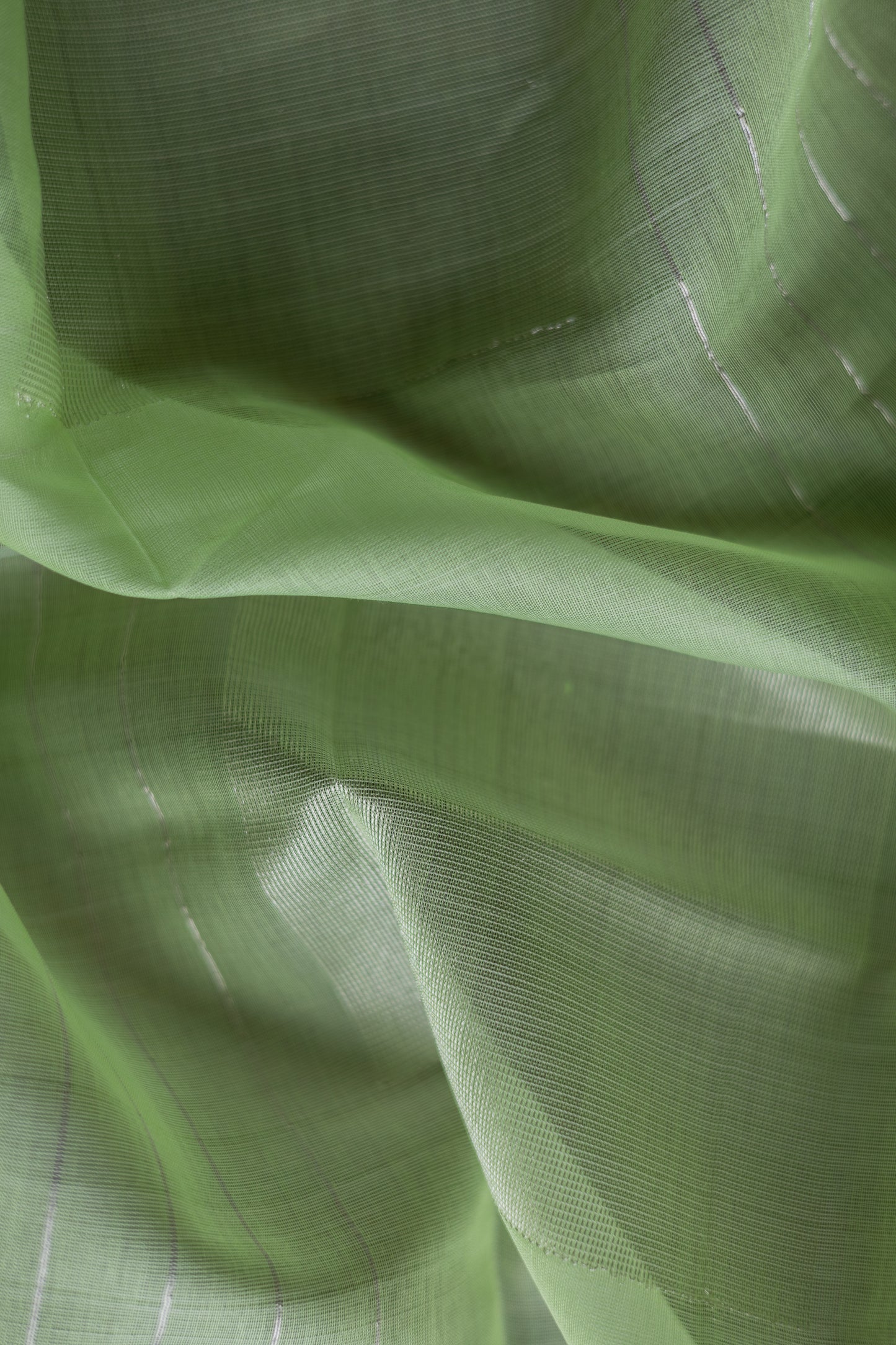 Pista Green Silk Cotton All Over Zari Stripe with All Over Big Boxes Body Saree