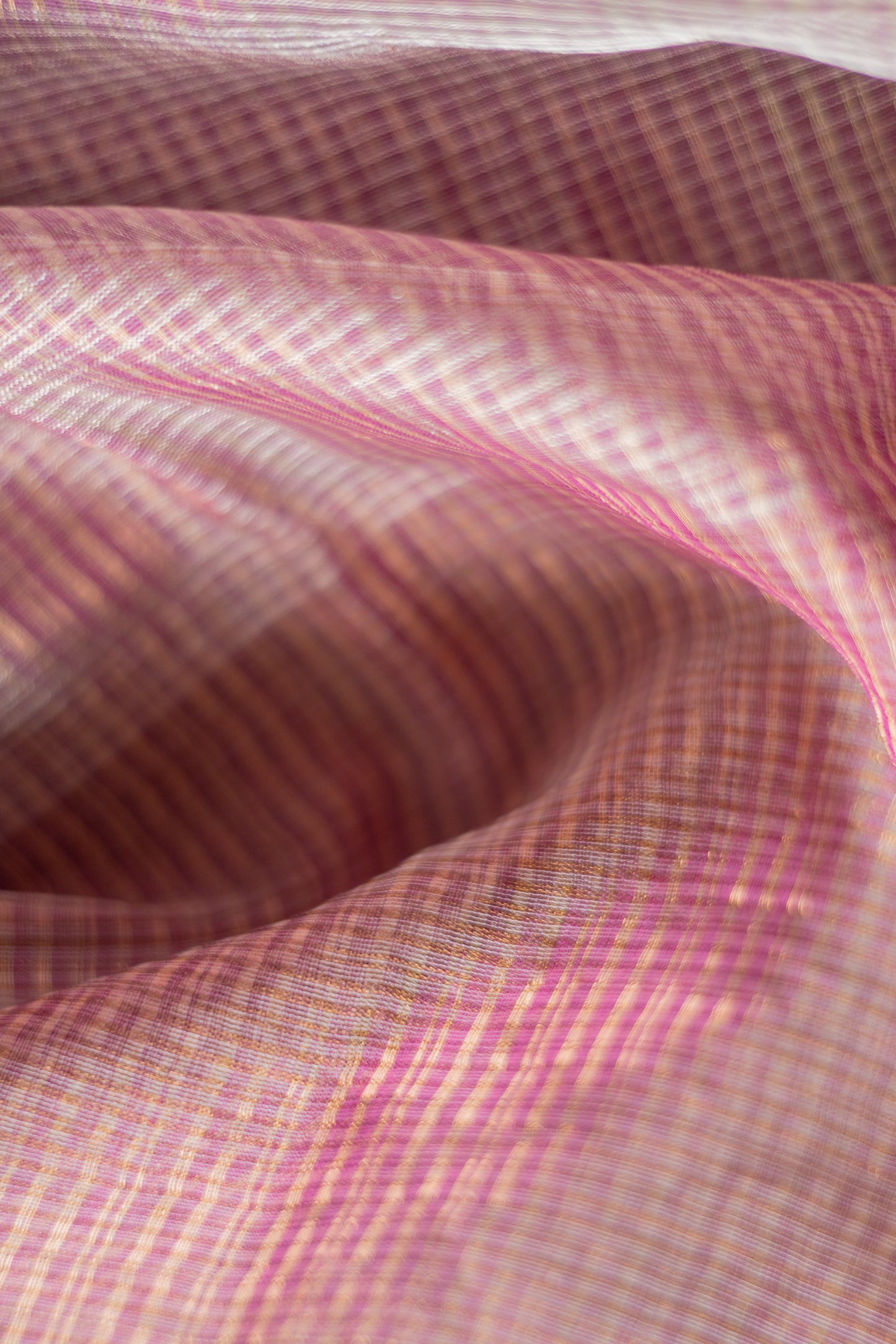 Purple Silk Cotton All Over Stripes and Checks Saree