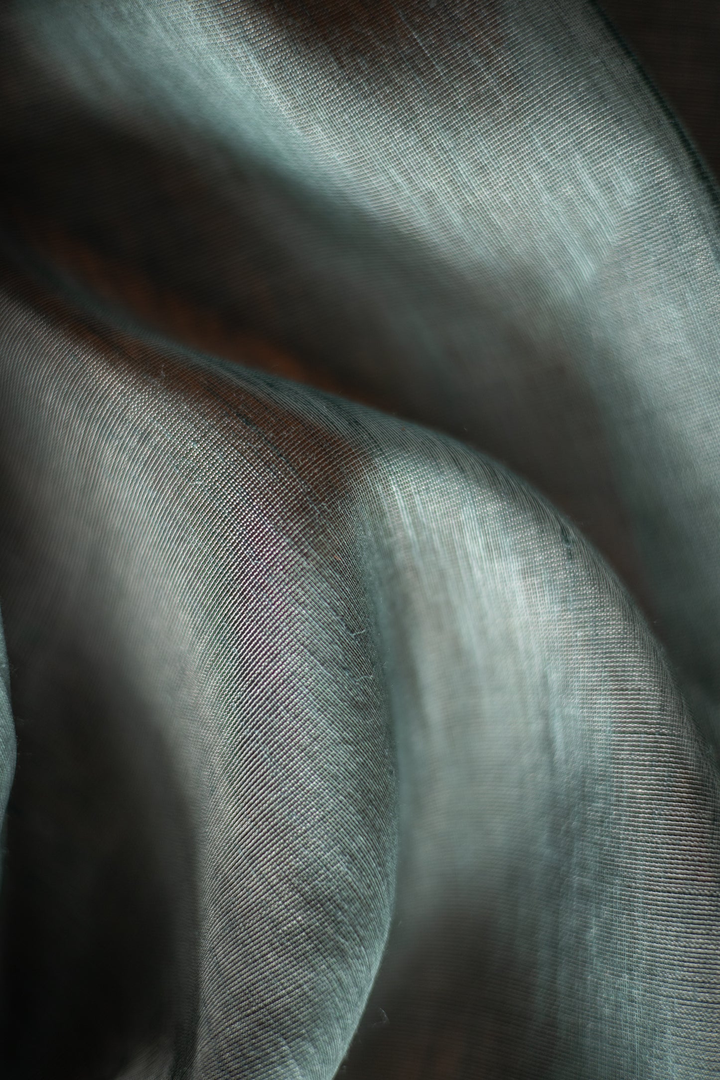 Green Linen Silk Cotton with Gold Stripes Pallu Saree