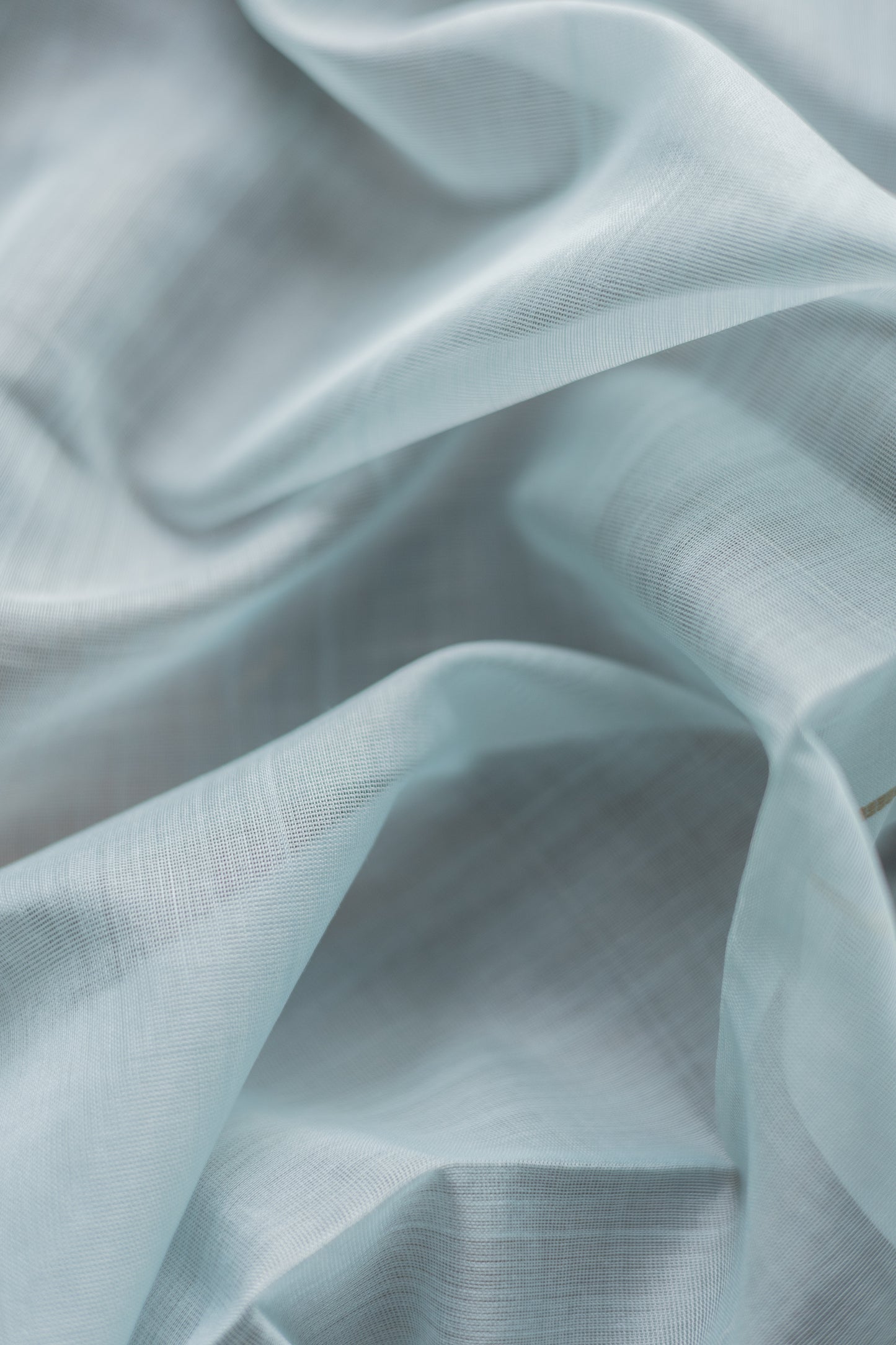 Powder Blue Silk Cotton Tissue Doby Border Khapa Line Pallu Saree