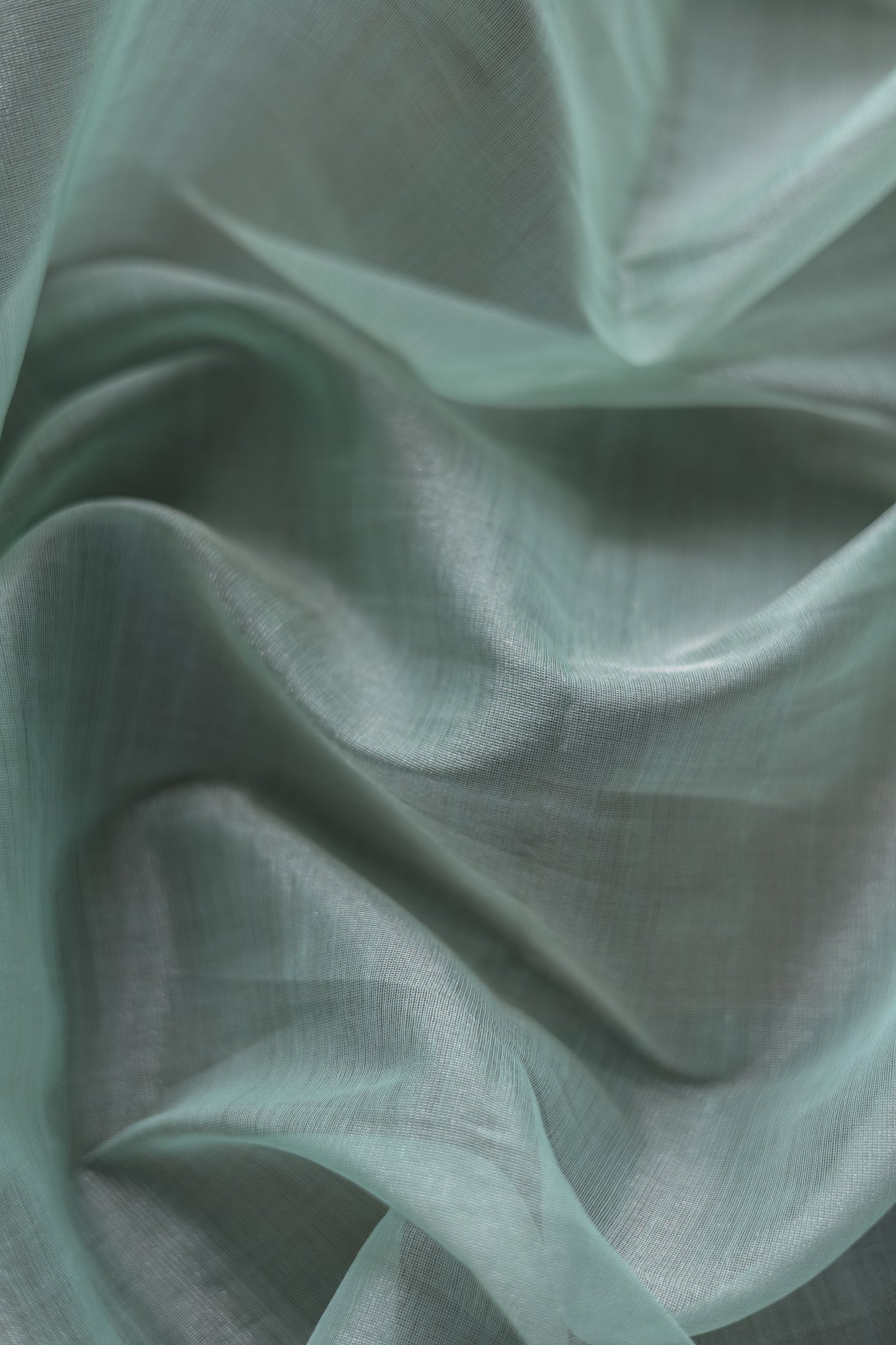 Sea Green Silk Cotton Tissue Zari Line with Hand Embroidered Tree Pallu Saree