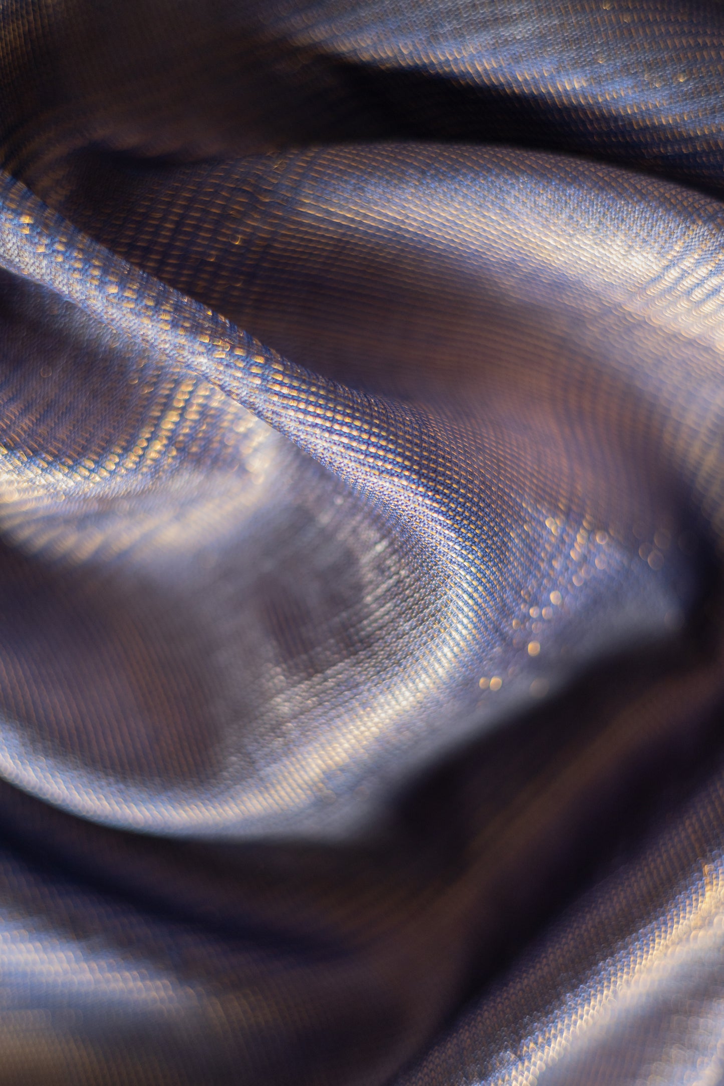 Dark Blue Tussar Muga with All Over Gold Zari Saree