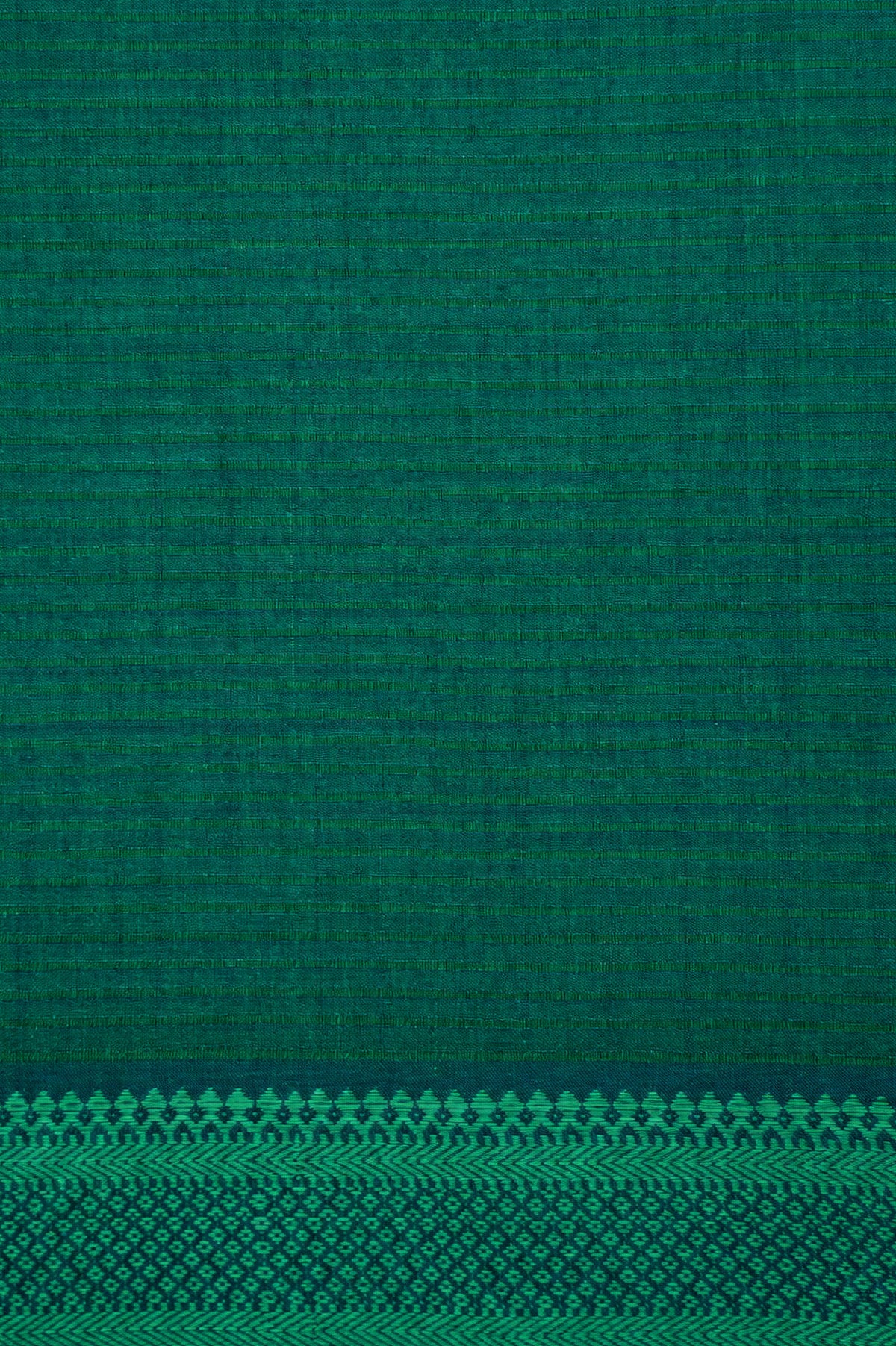 Navy Blue Plain Mangalagiri Cotton with Viridian Green Border Saree