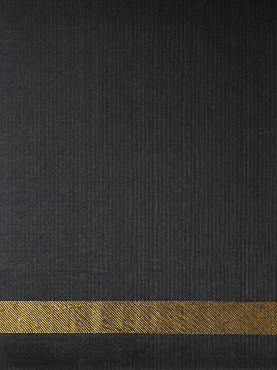 Black and White Micro-Check Handwoven Silk Saree with Gold Zari Pallu