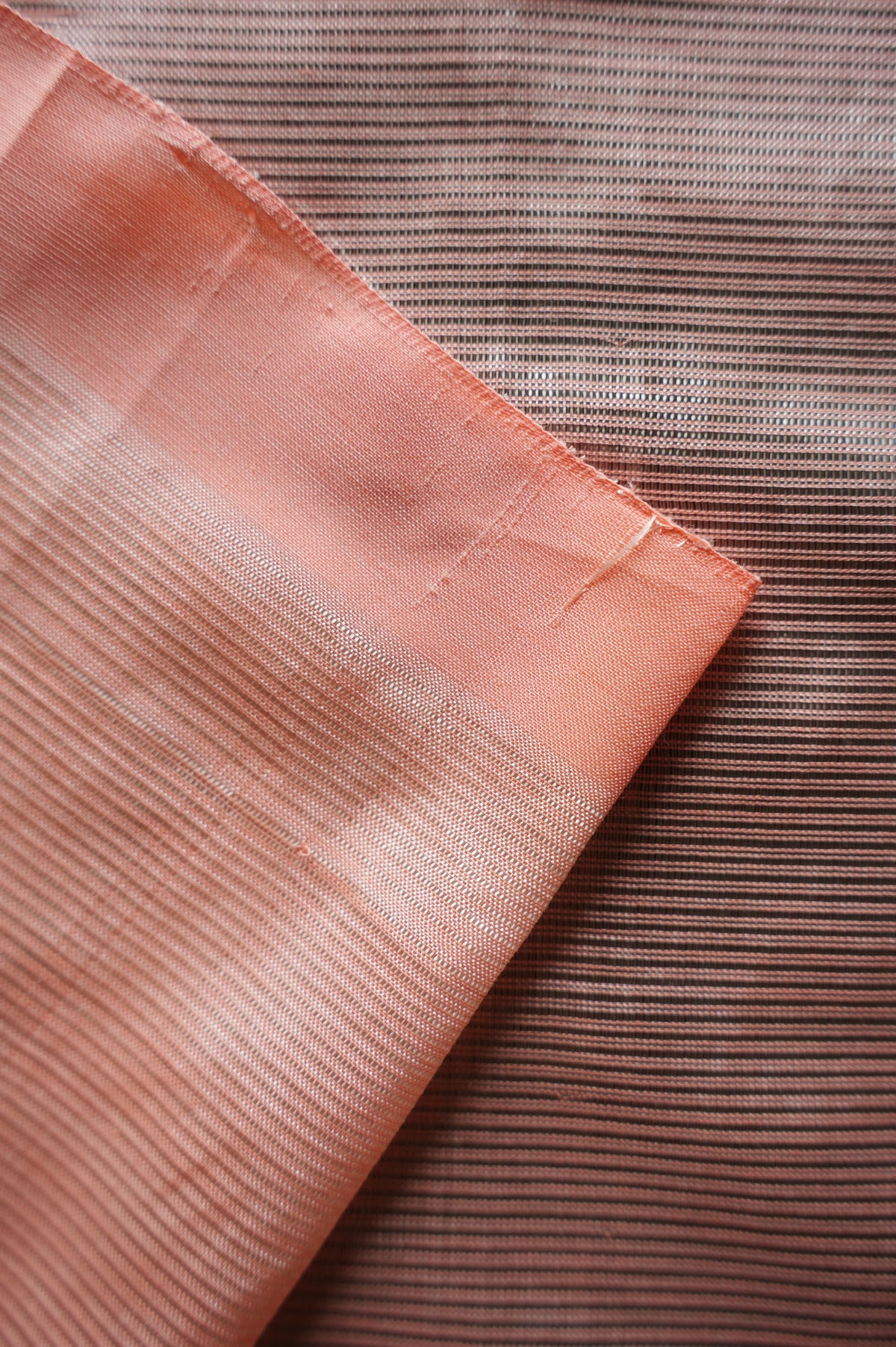 Coral Peach Plain Mangalagiri Silk Cotton Saree