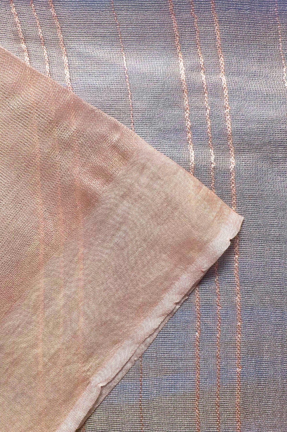 Peach Leno Silk Organza Saree