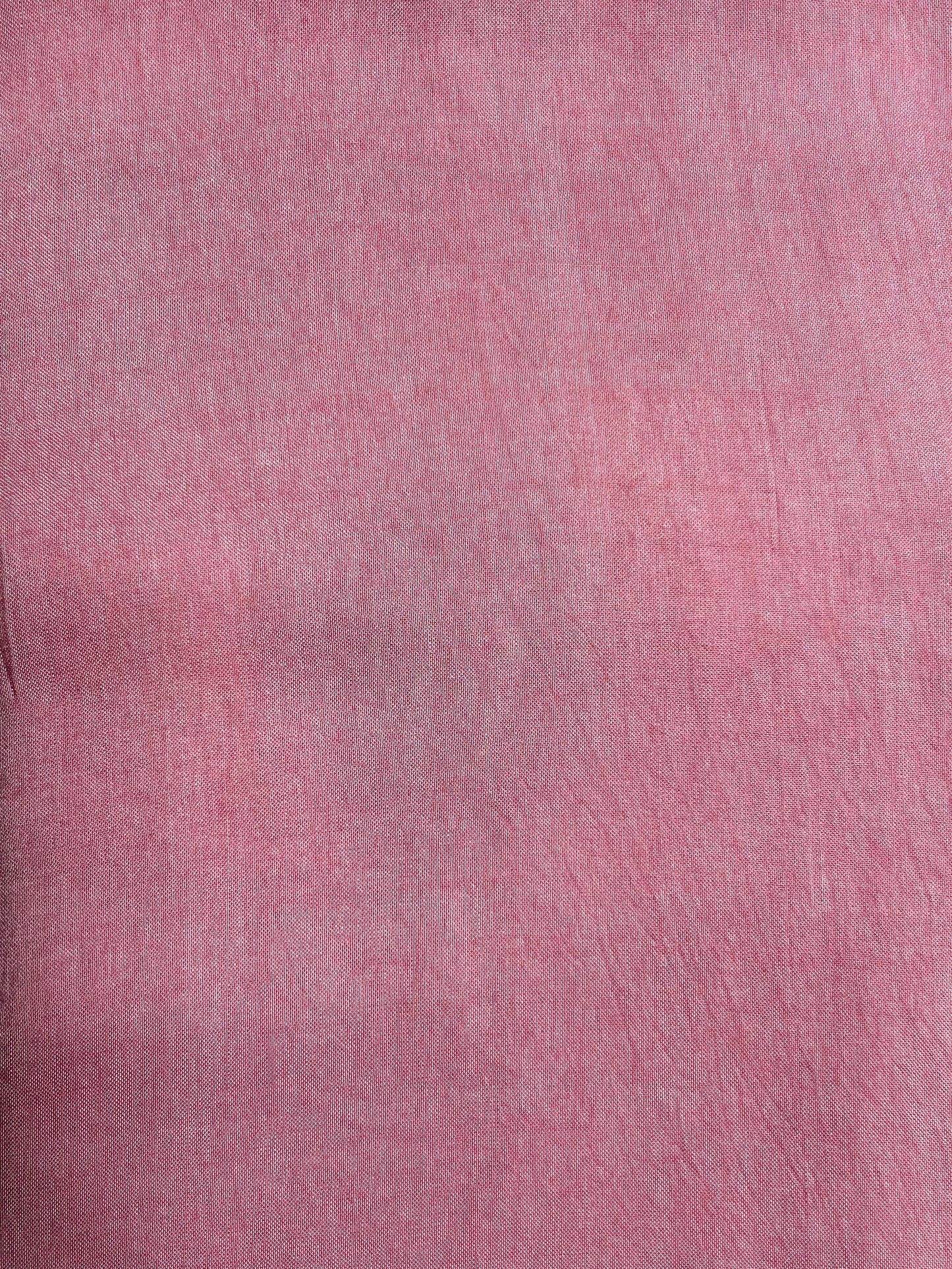 Blush Pink Marble-Painted Kota Cotton Saree with lace trim
