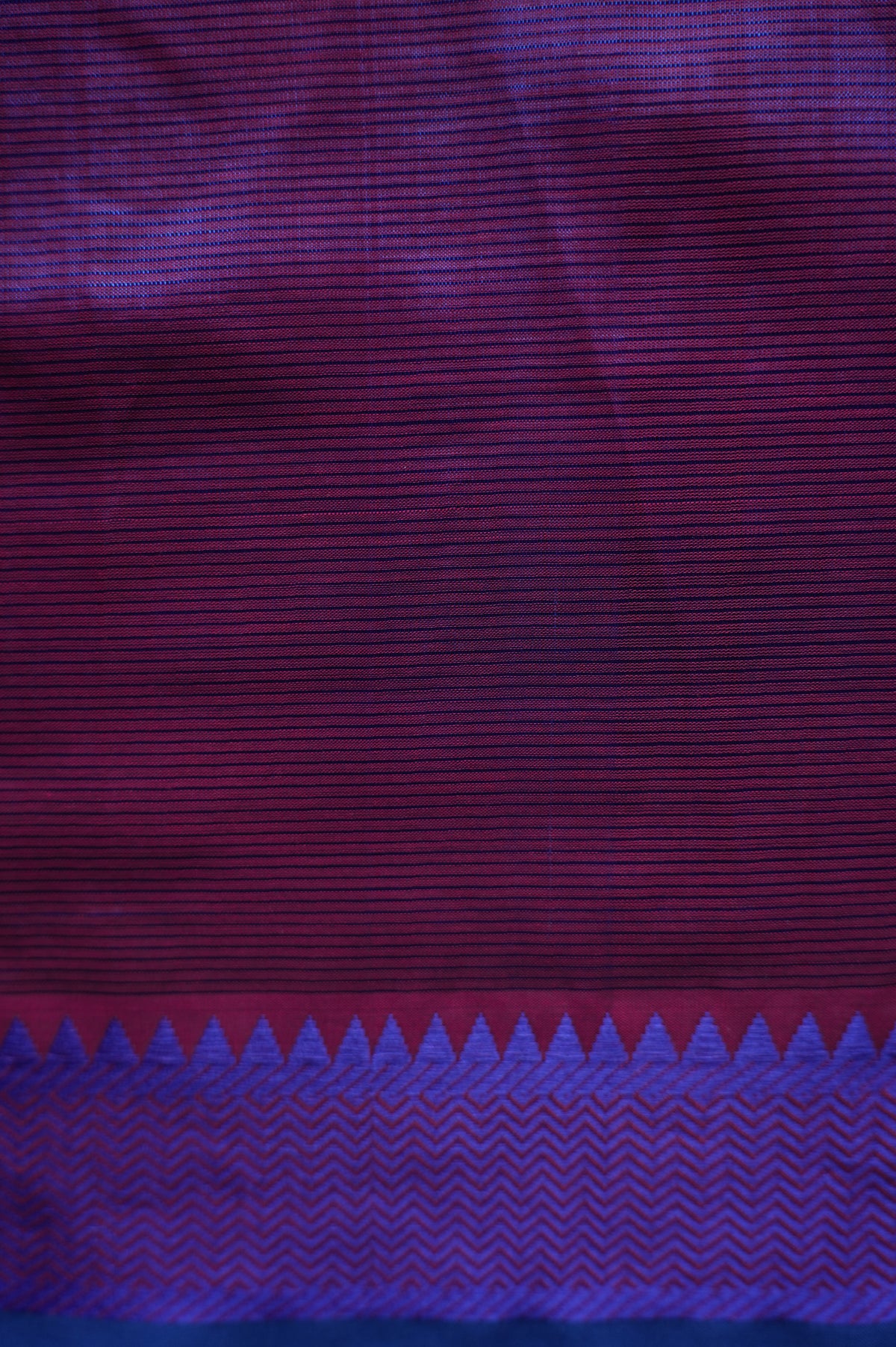 Reddish Pink Mangalagiri Silk Cotton Saree  with Violet thread border