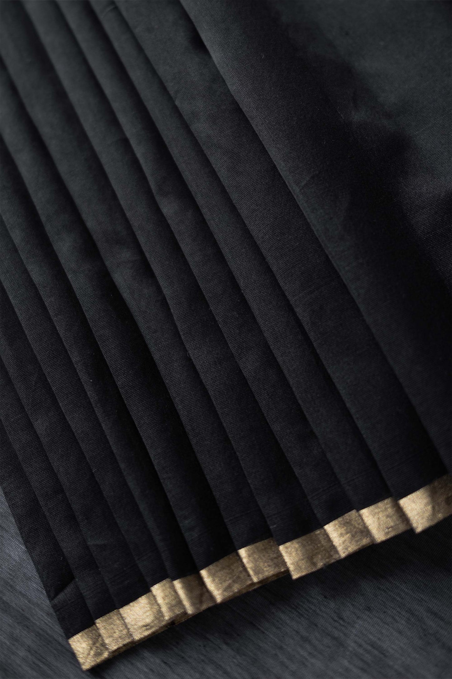 Black Silk Cotton with Large Stripes Pallu Saree