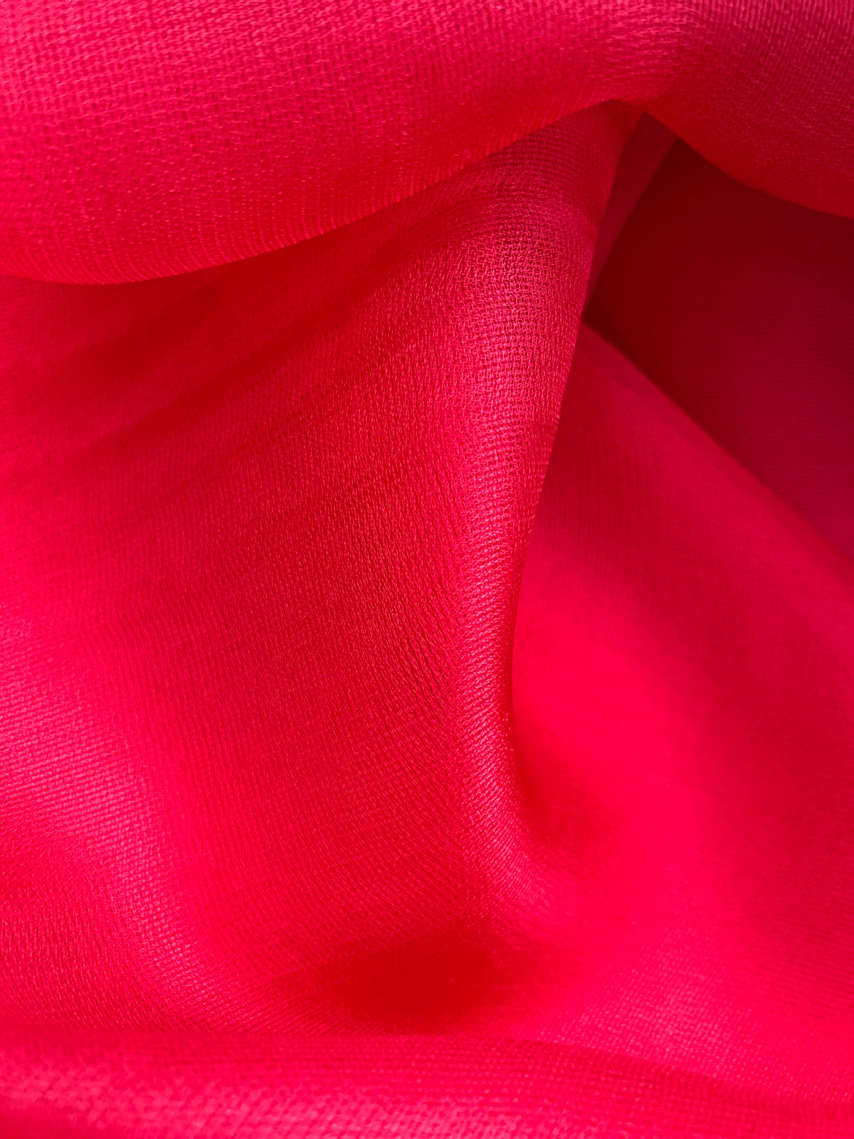 Cherry Red Leno Organza Silk Saree