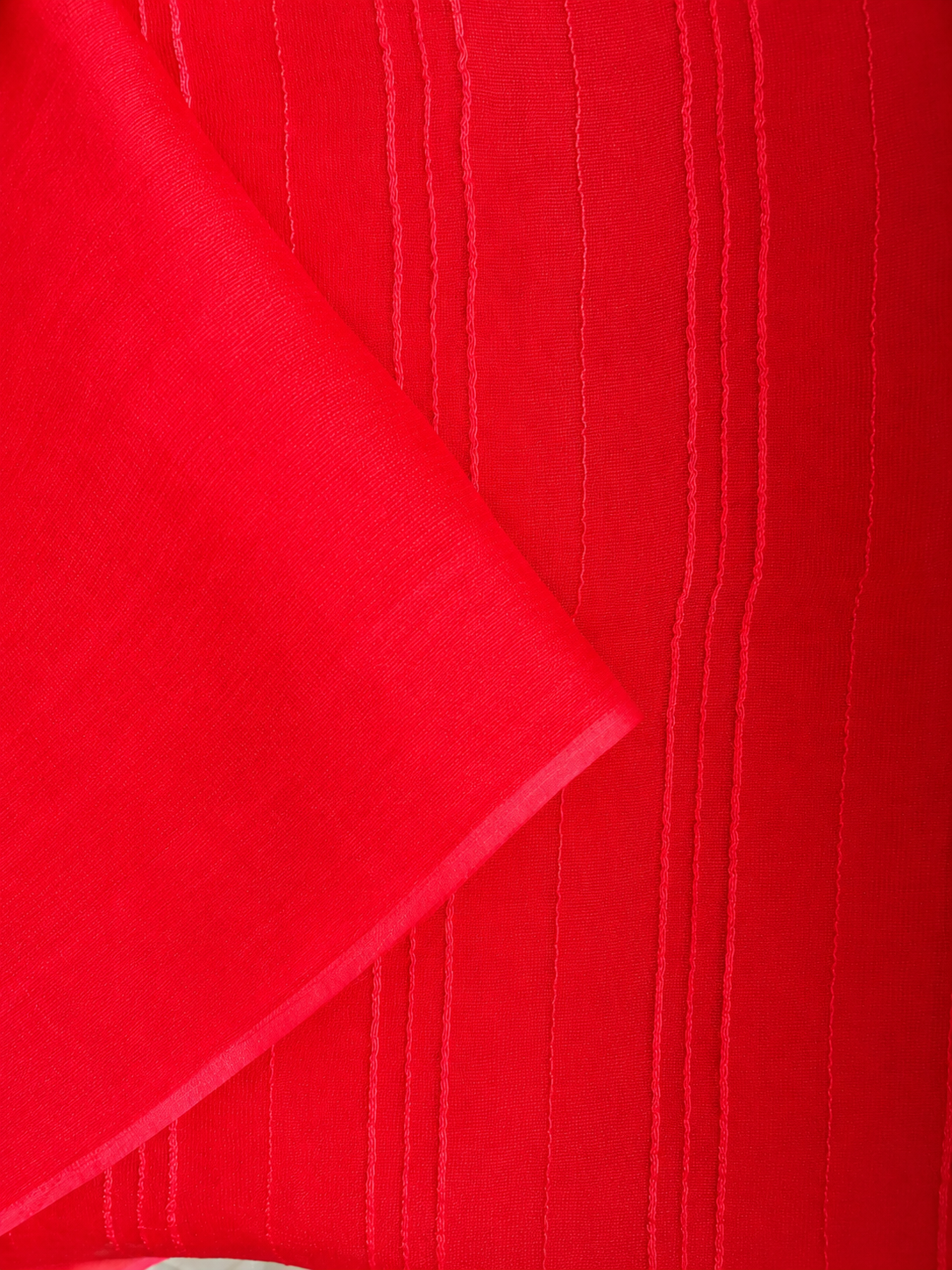 Cherry Red Leno Organza Silk Saree