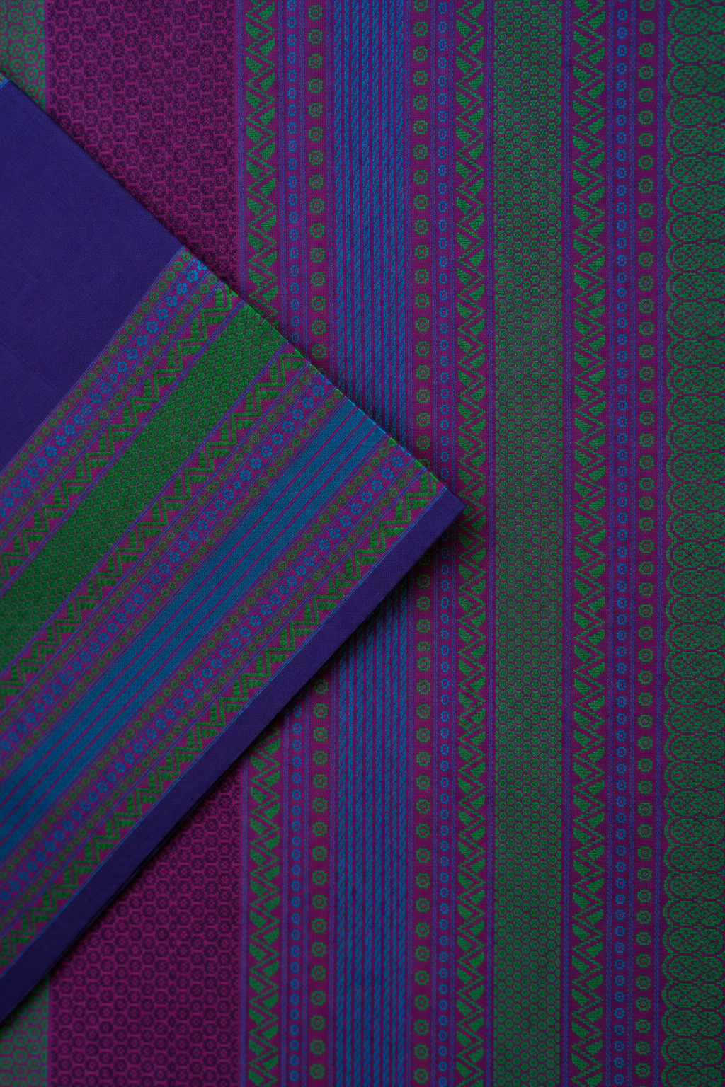 Cobalt Blue Kanjivaram Silk Saree with Multicolour Thread Work Border