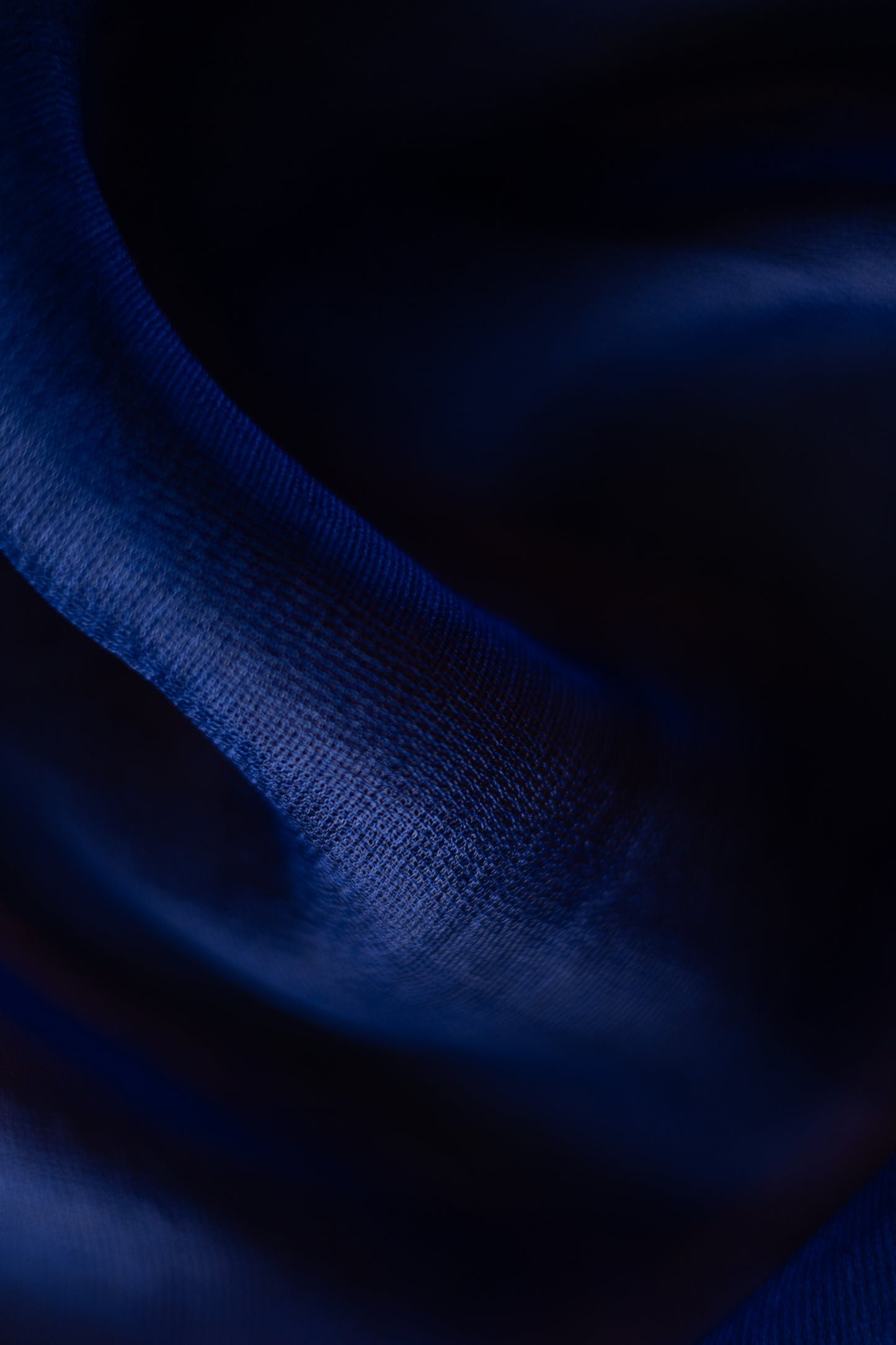 Dark Blue Leno Cotton with Black Organza Pallu Saree