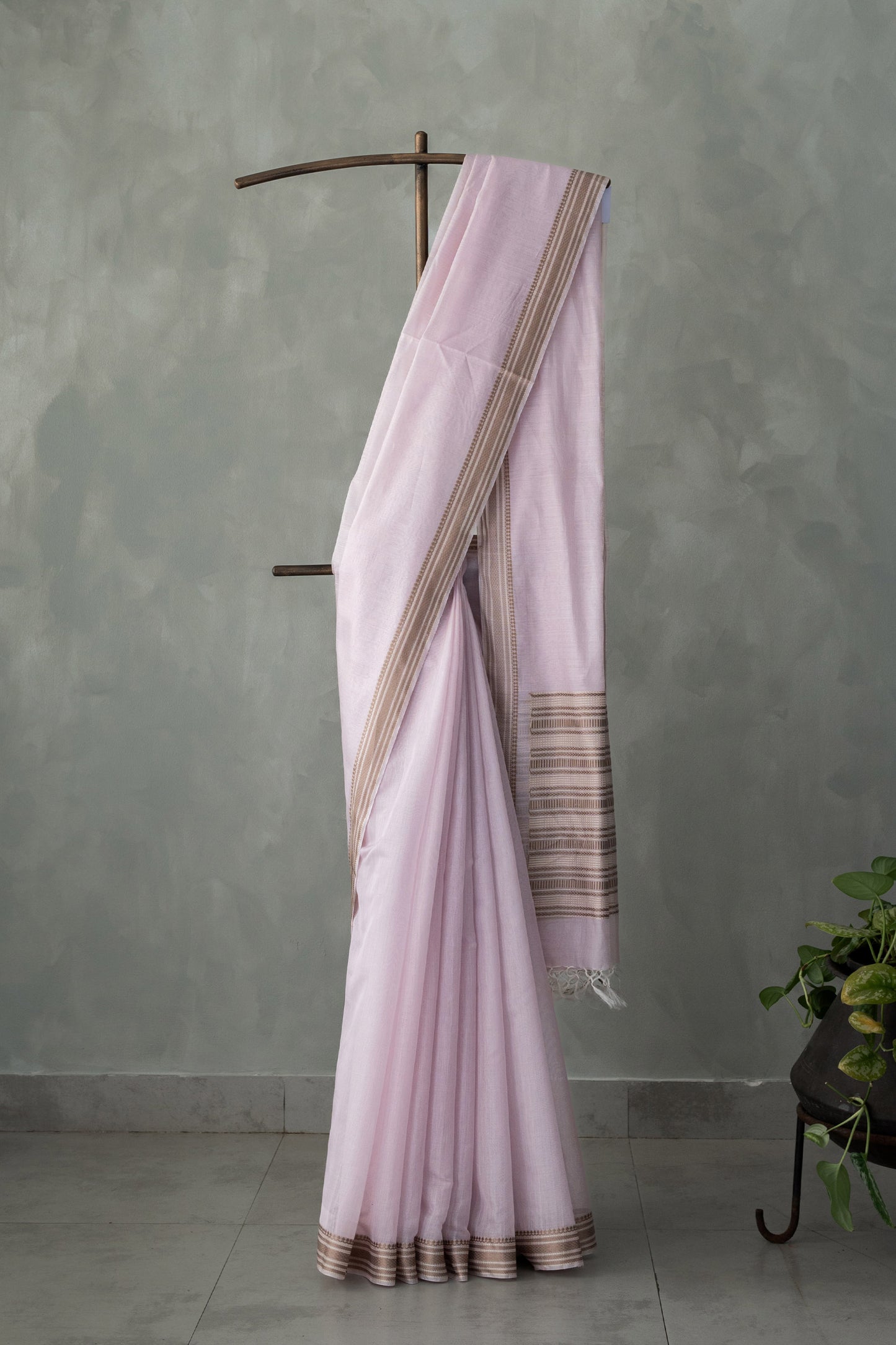 Light Pink Silk Cotton Saree