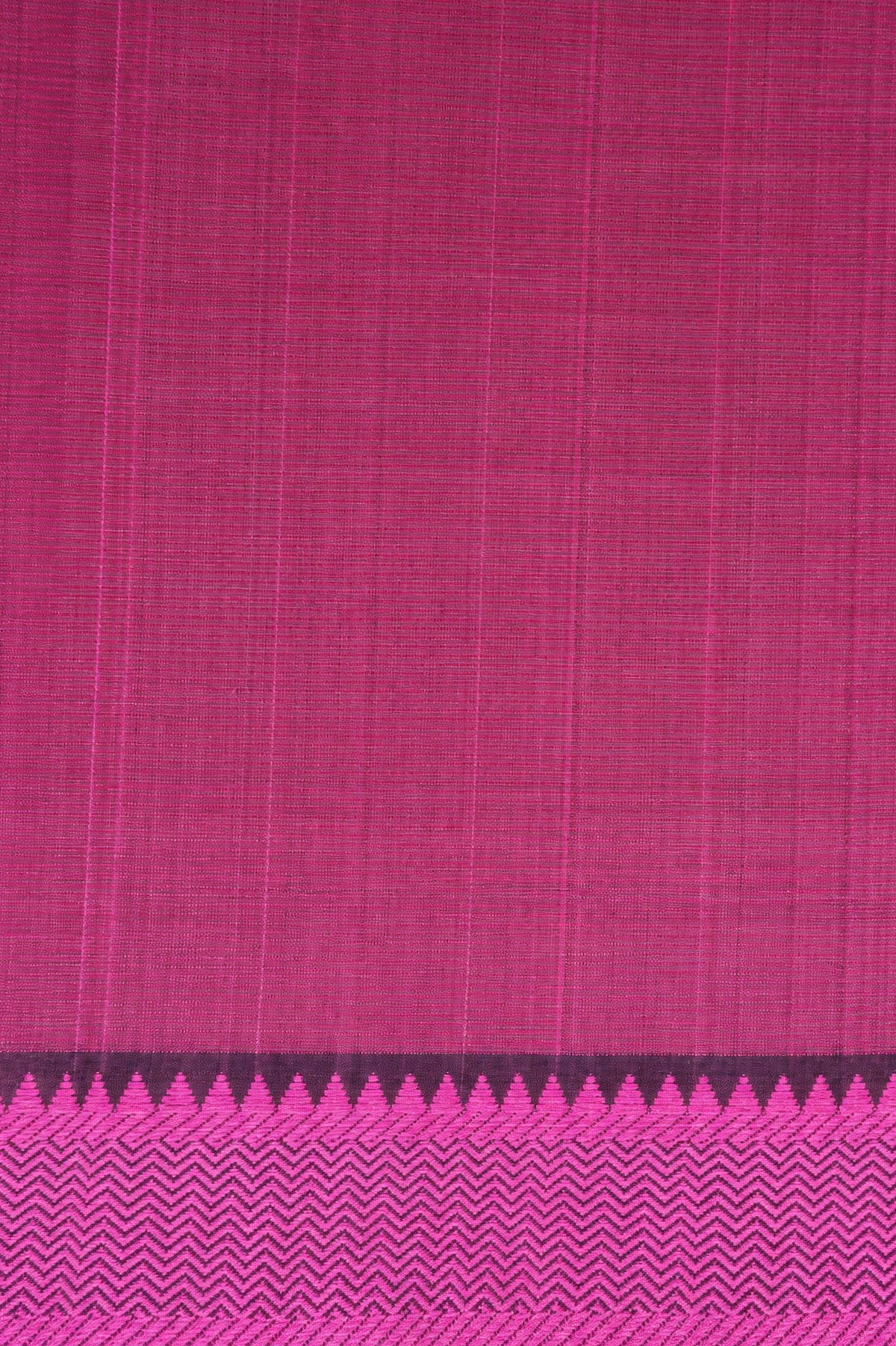 Black with Rani Pink Border Mangalagiri Silk Cotton Saree