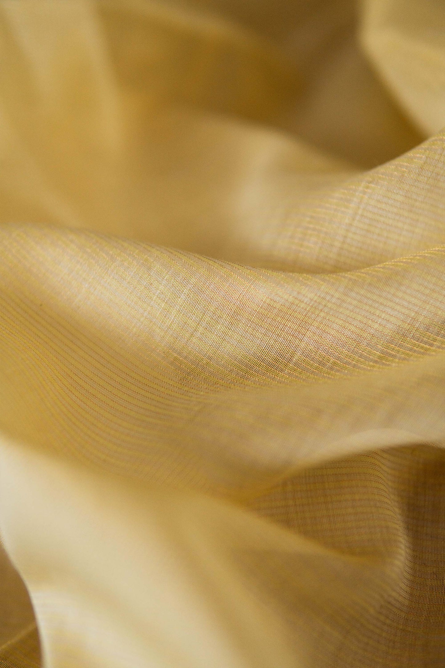 Lemon Yellow Silk Tissue with Dobby Border Saree