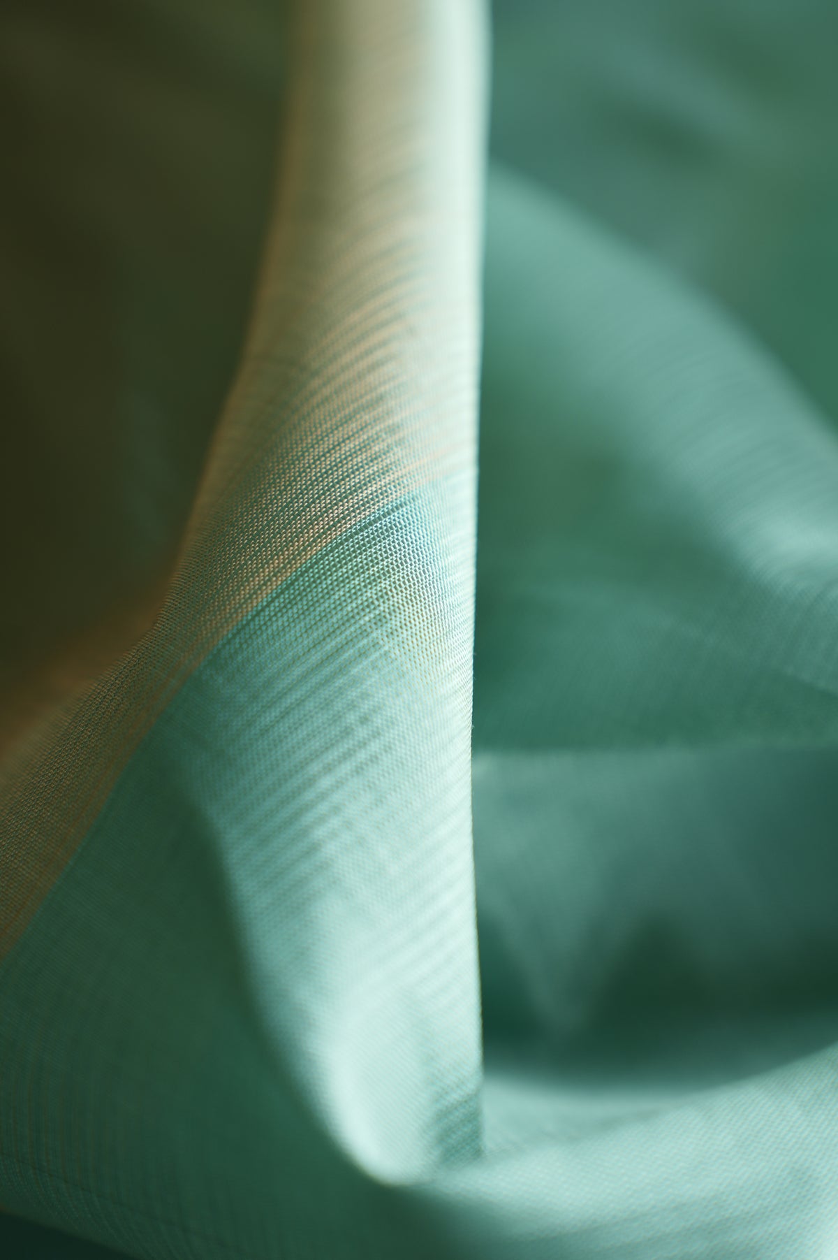 Seafoam Green with Beige Border Mangalagiri Silk Cotton Saree